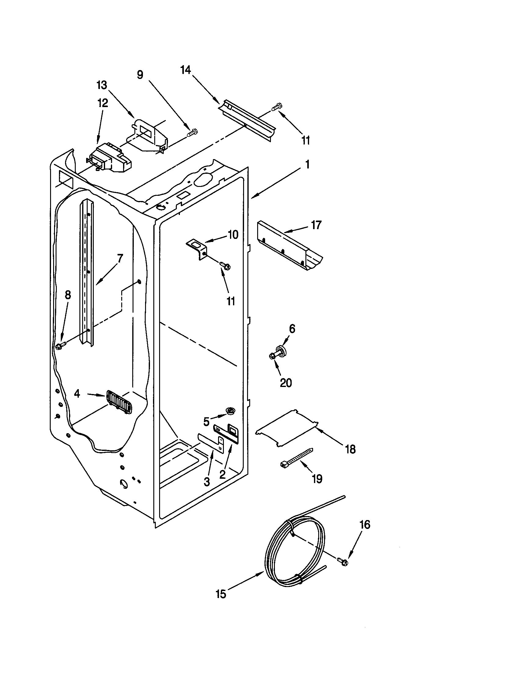 Kenmore 10650032001 refrigerator liner diagram