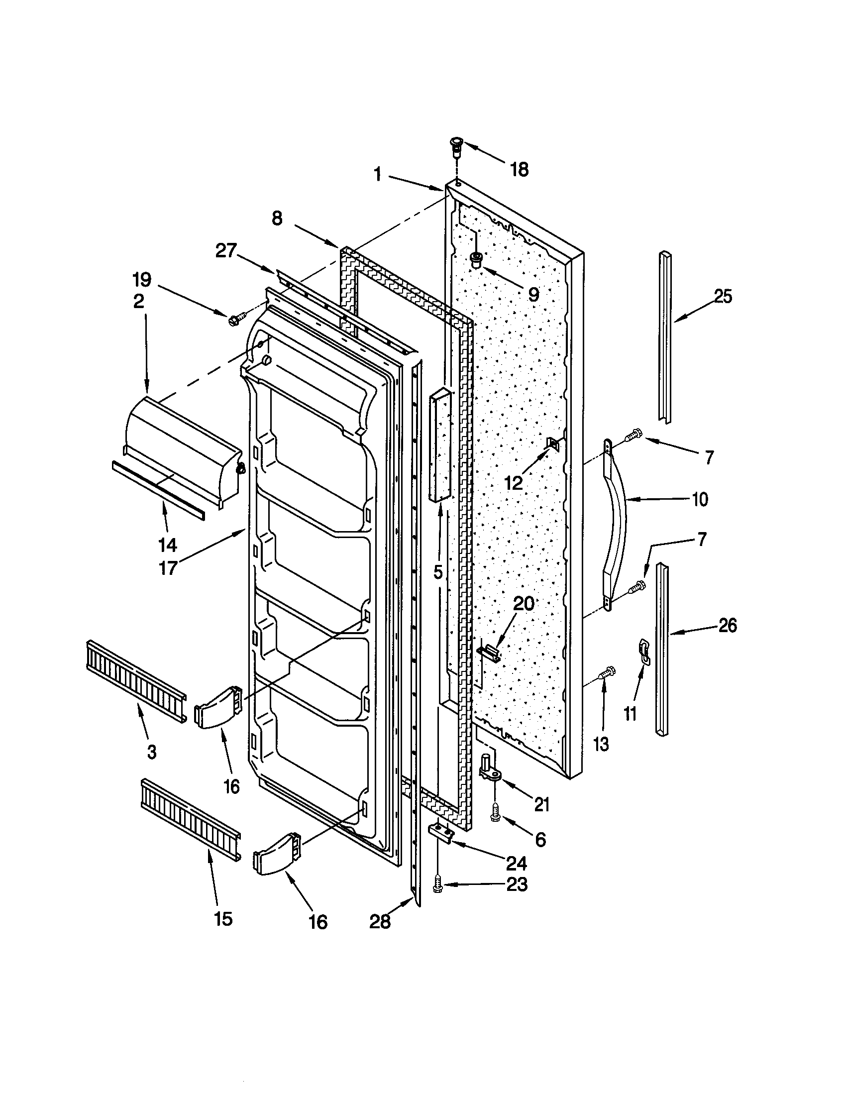 Kenmore 10650032001 refrigerator door diagram