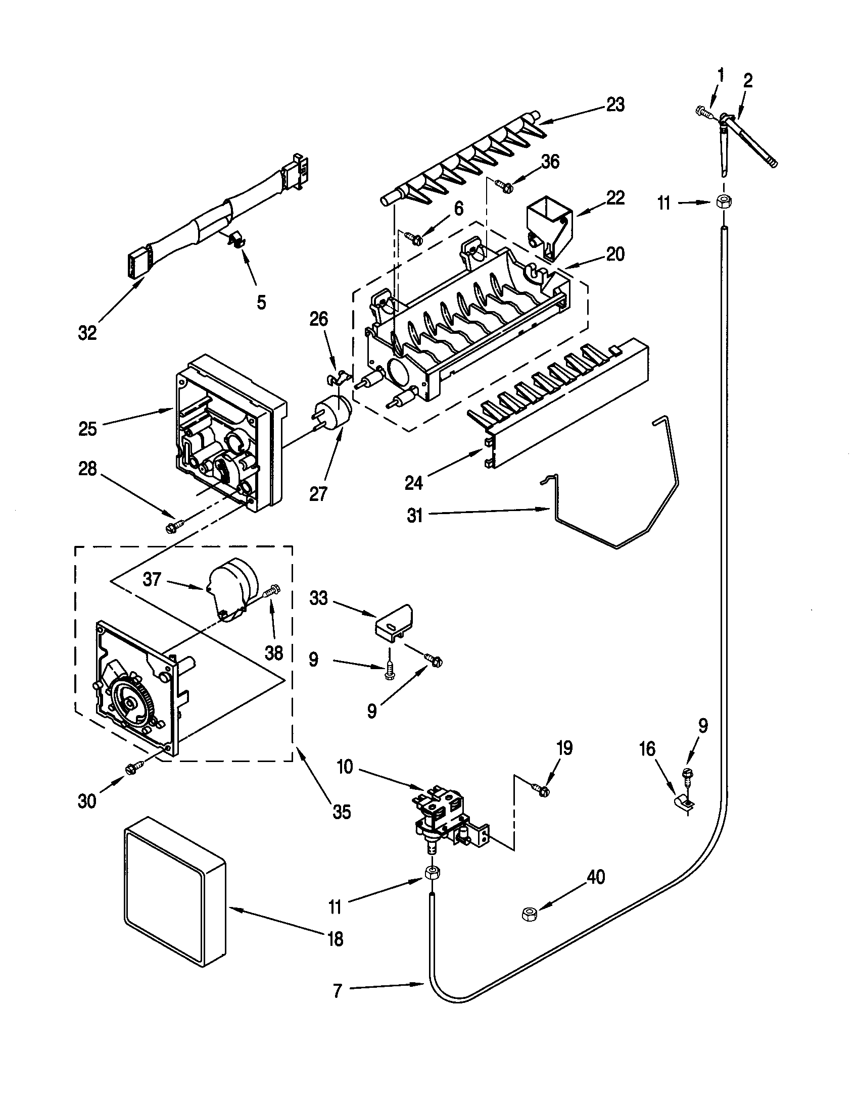 Kenmore 10650032001 icemaker diagram