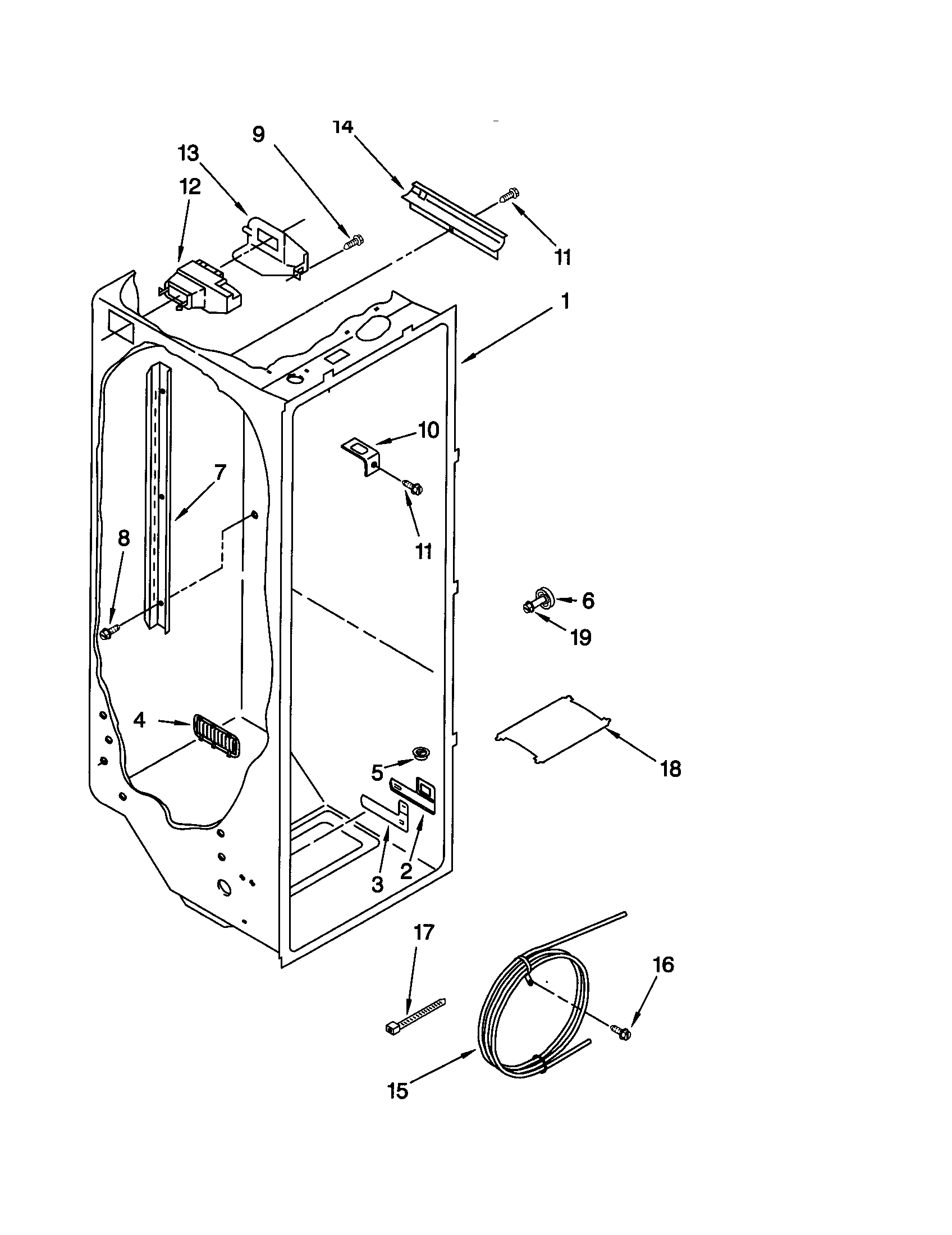Kenmore 10659028992 refrigerator liner diagram