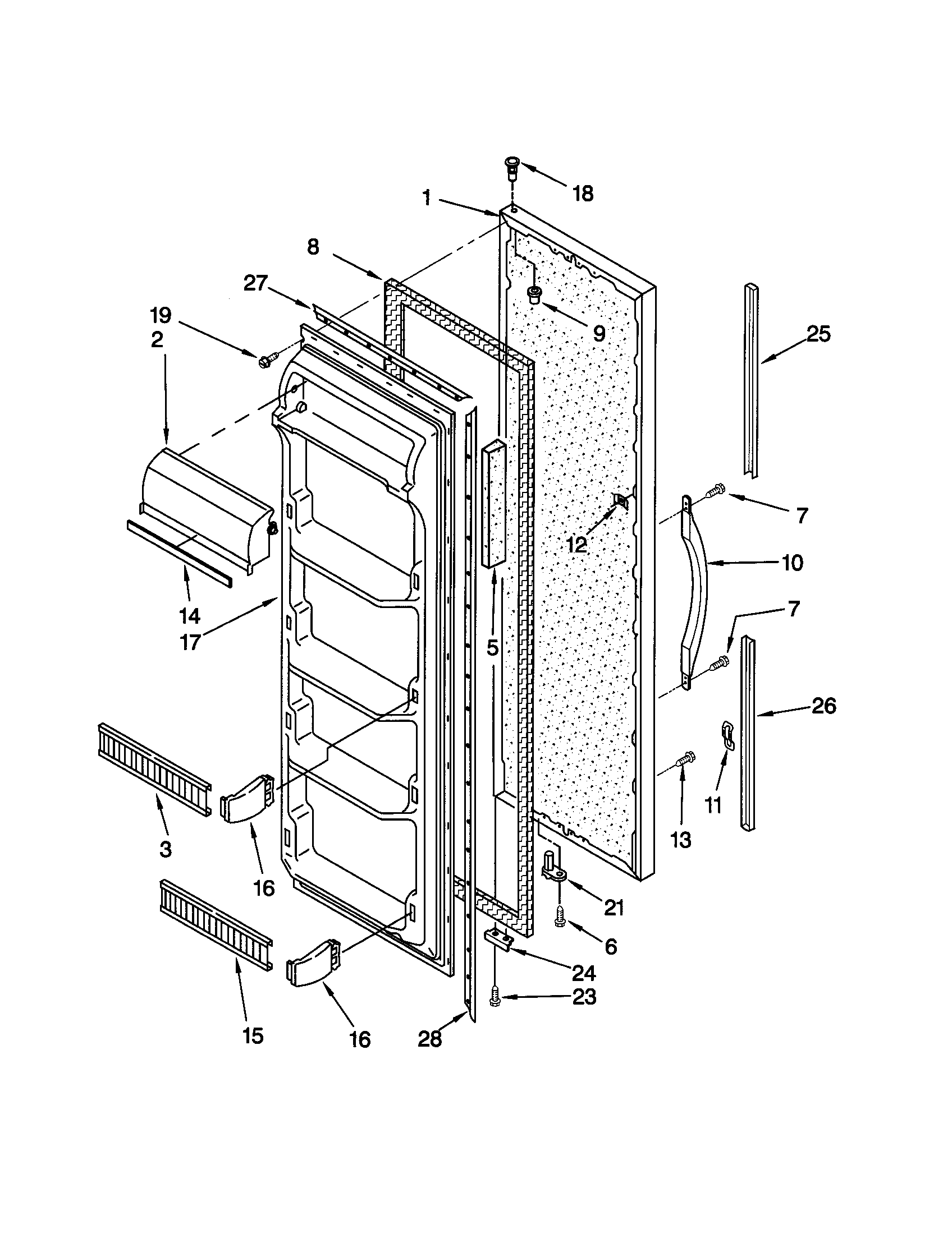 Kenmore 10659028992 refrigerator door diagram