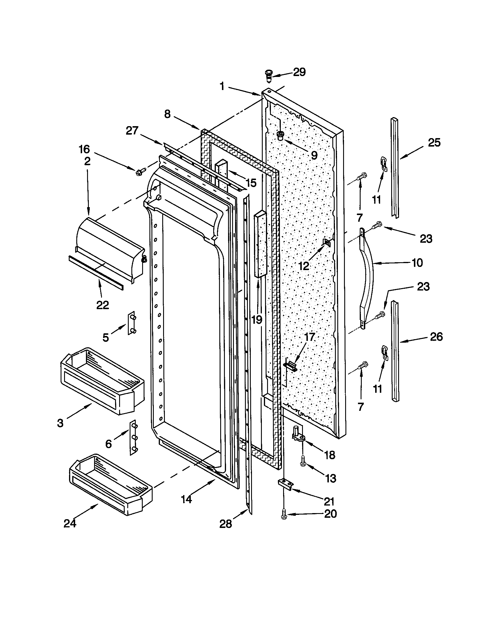 Kenmore 10659097991 refrigerator door diagram