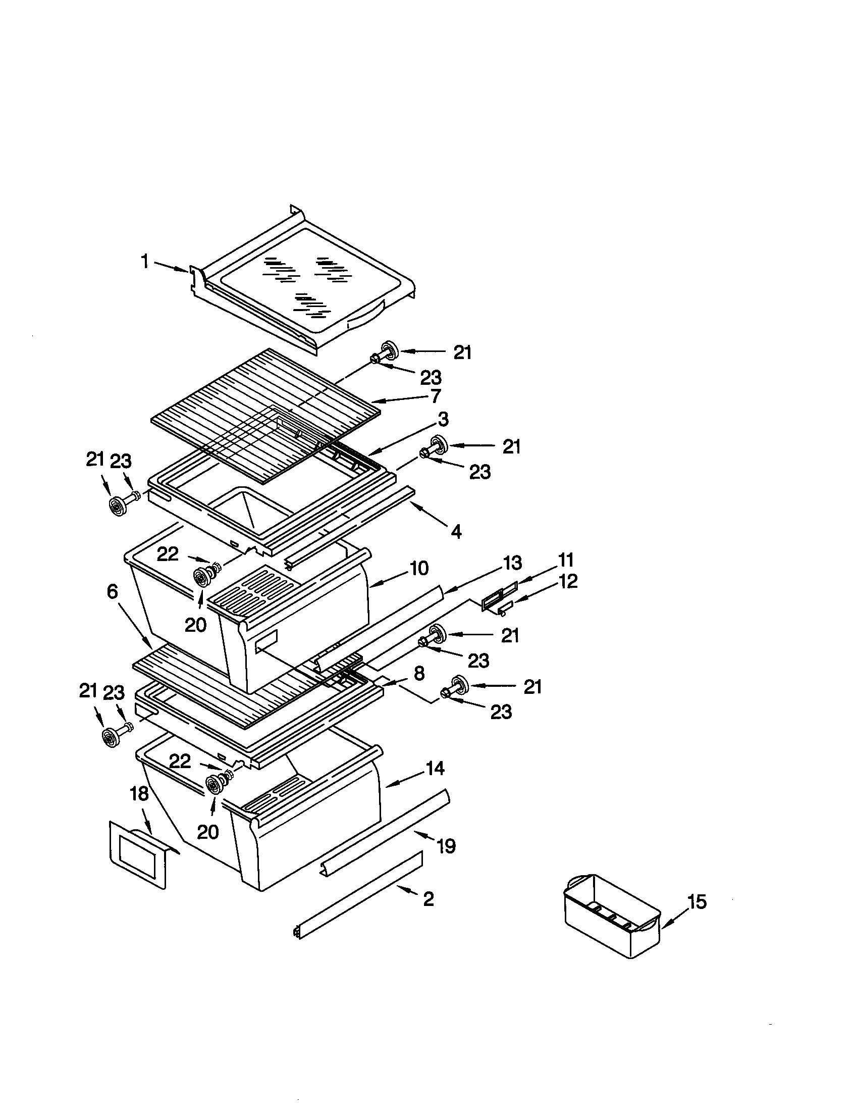 Kenmore 10659045992 refrigerator shelf diagram