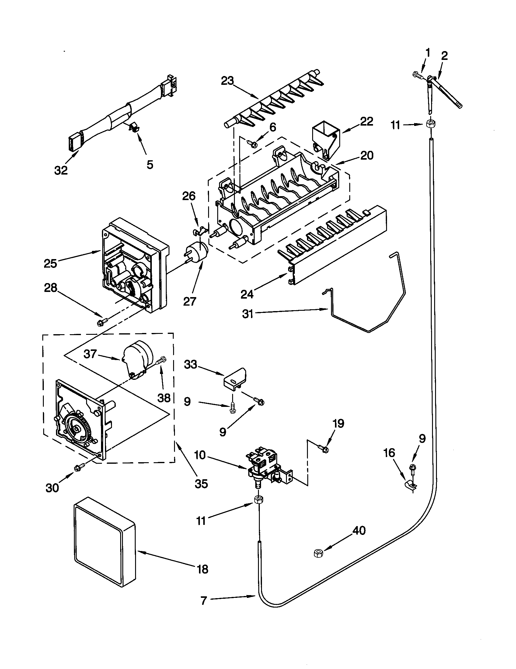 Kenmore 10659045992 icemaker diagram