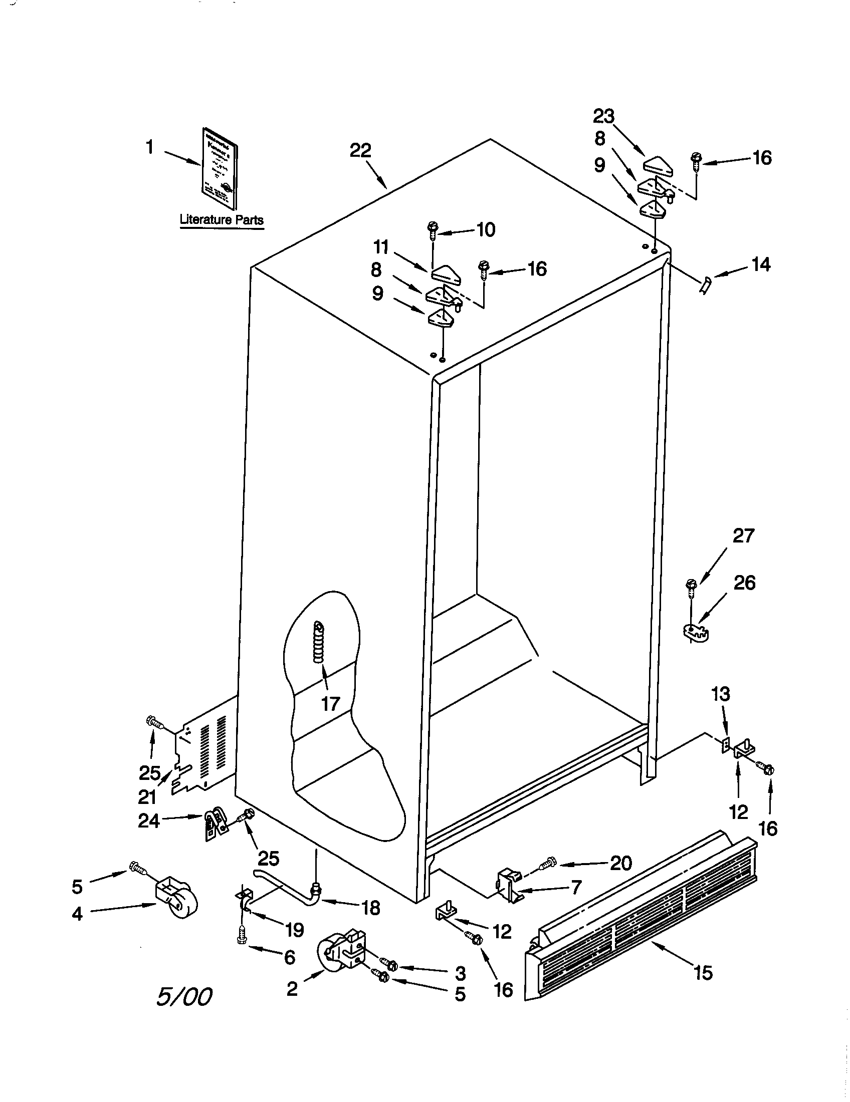 Kenmore 10659232991 cabinet diagram