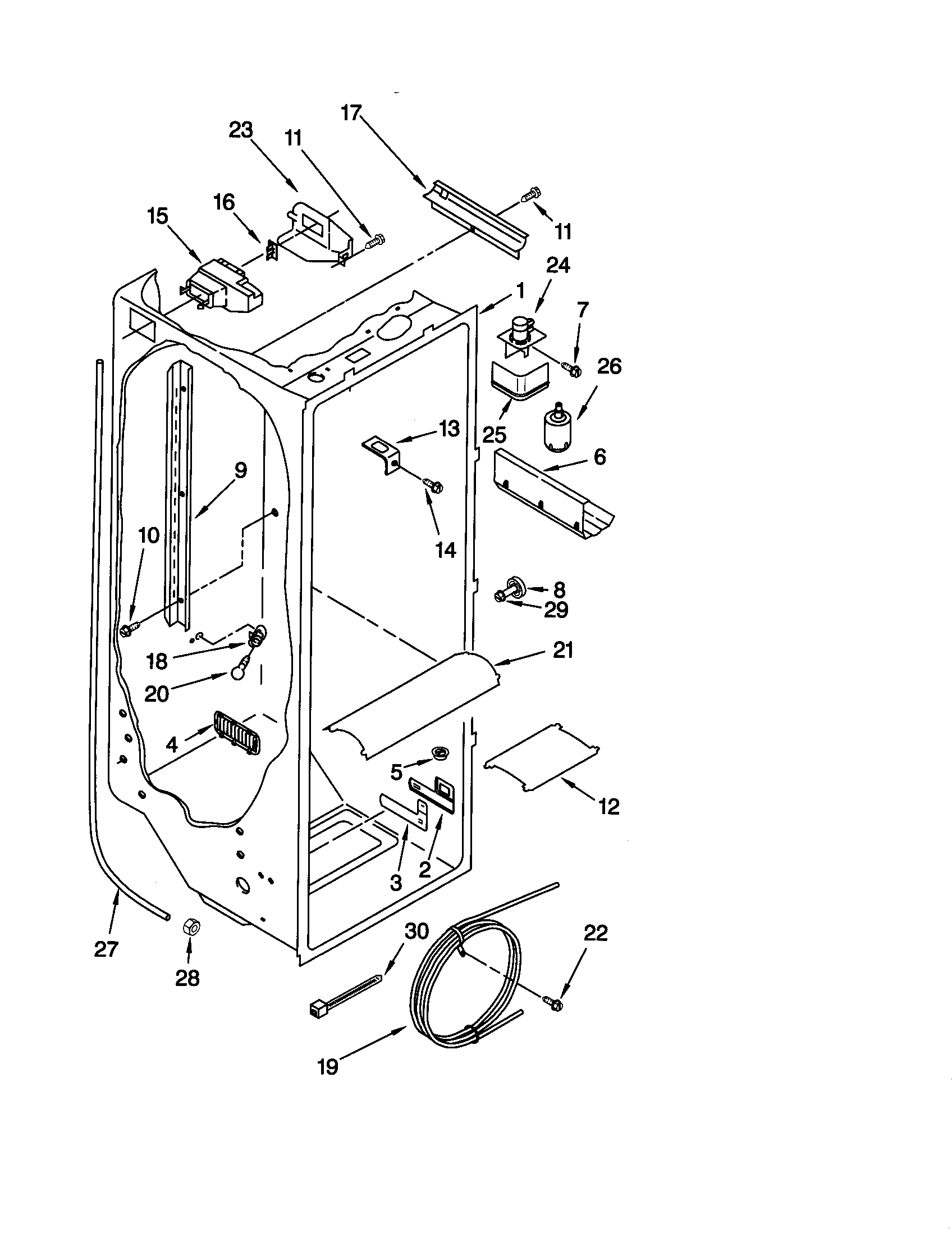Kenmore 10659232991 refrigerator liner diagram