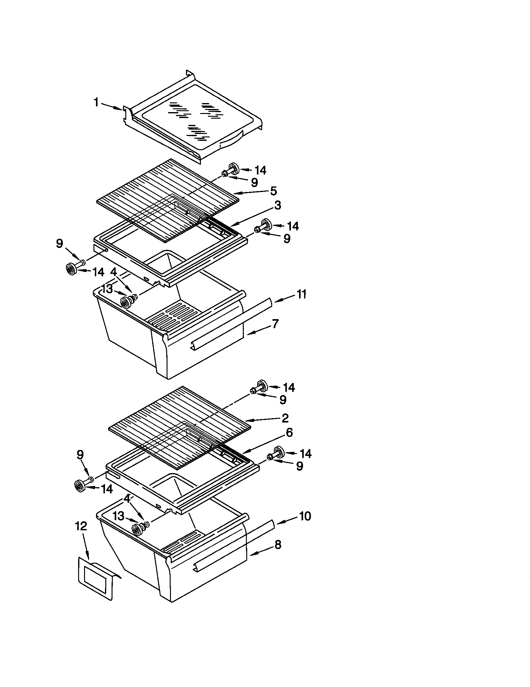 Kenmore 10659232991 refrigerator shelf diagram