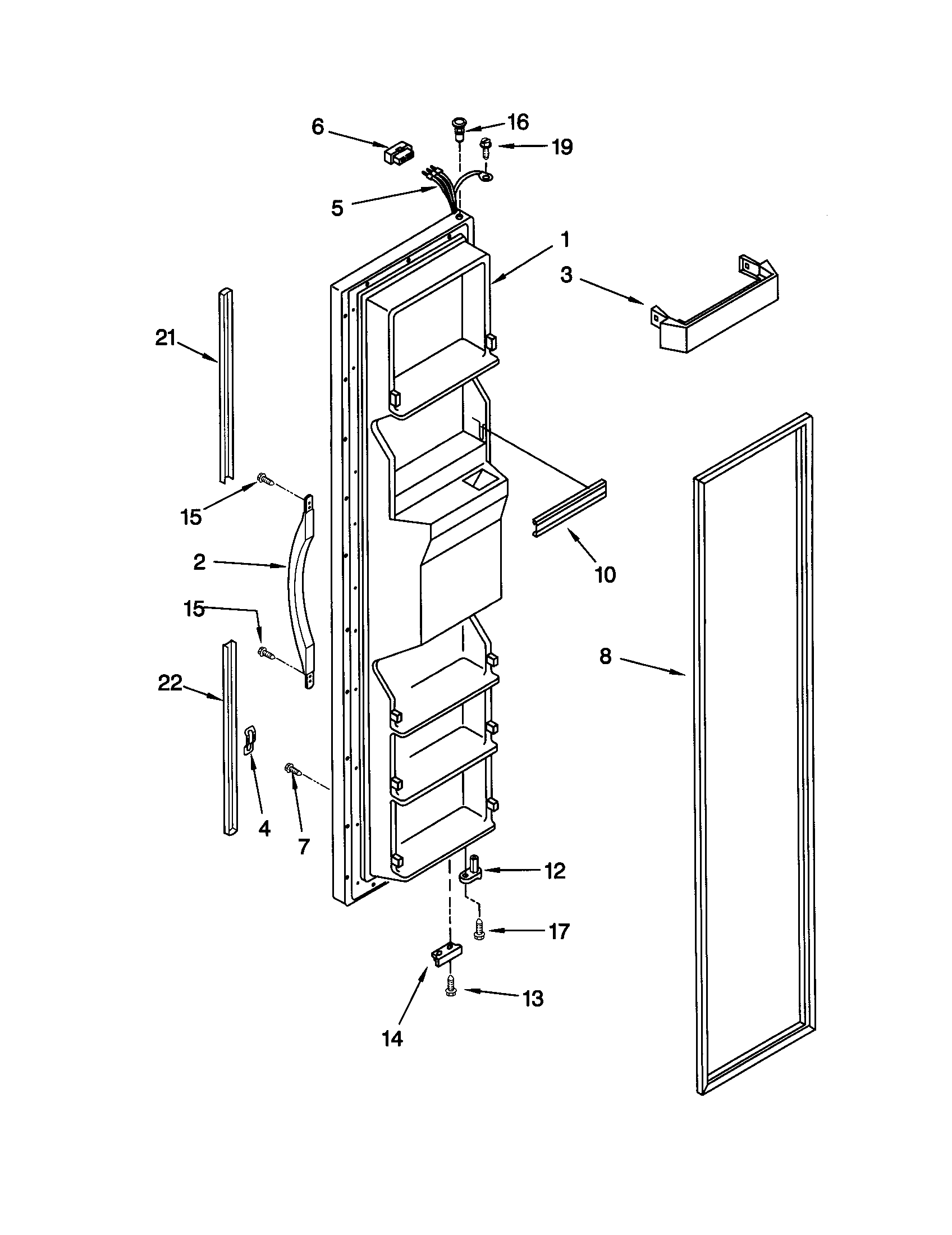 Kenmore 10659245992 freezer door diagram