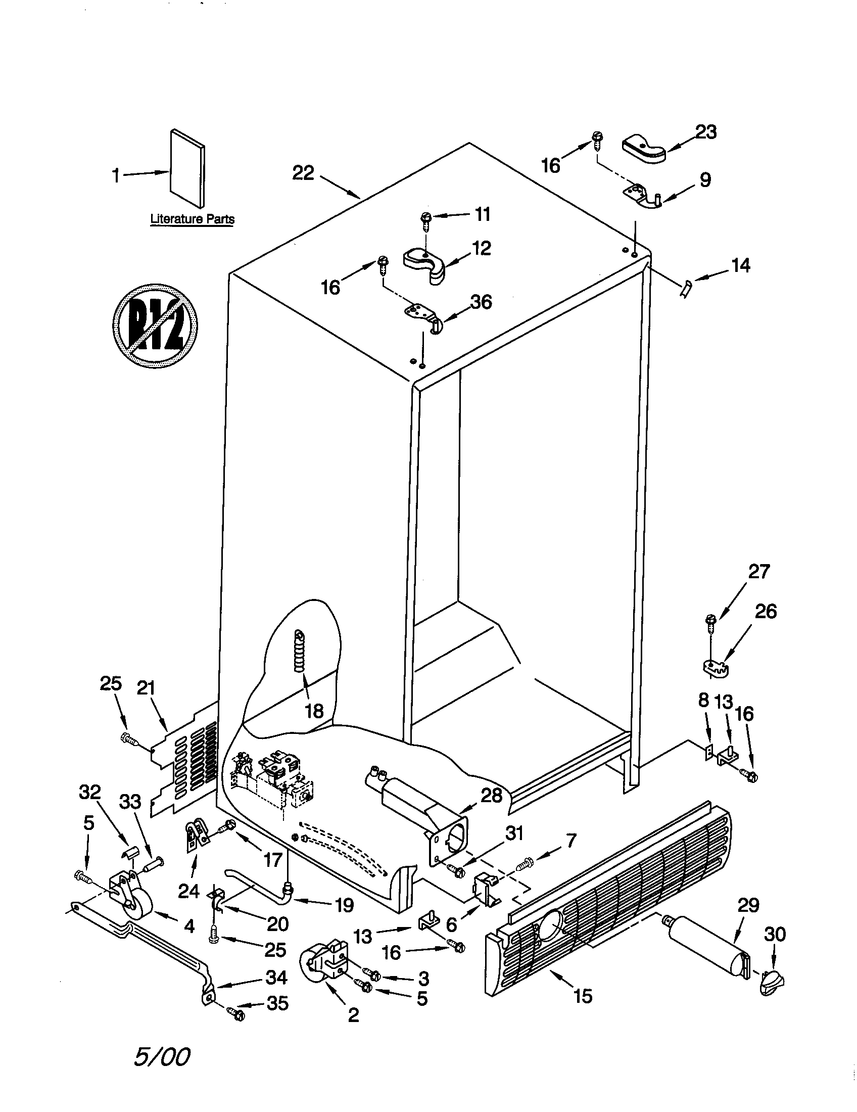 Kenmore Elite 10650594001 cabinet diagram