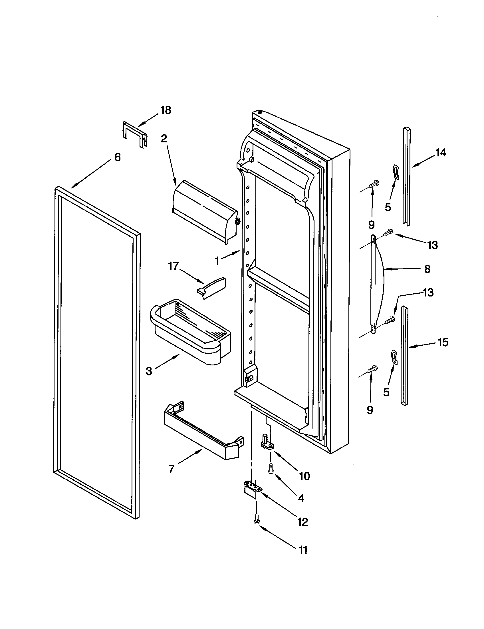 Kenmore Elite 10650594001 refrigerator door diagram