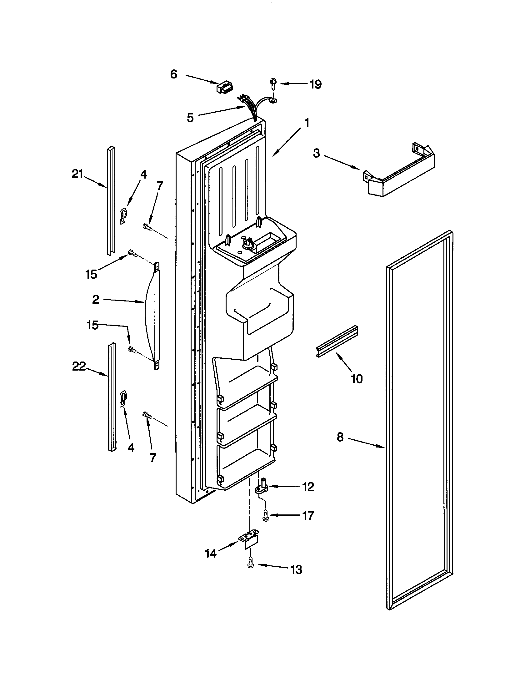 Kenmore Elite 10650594001 freezer door diagram
