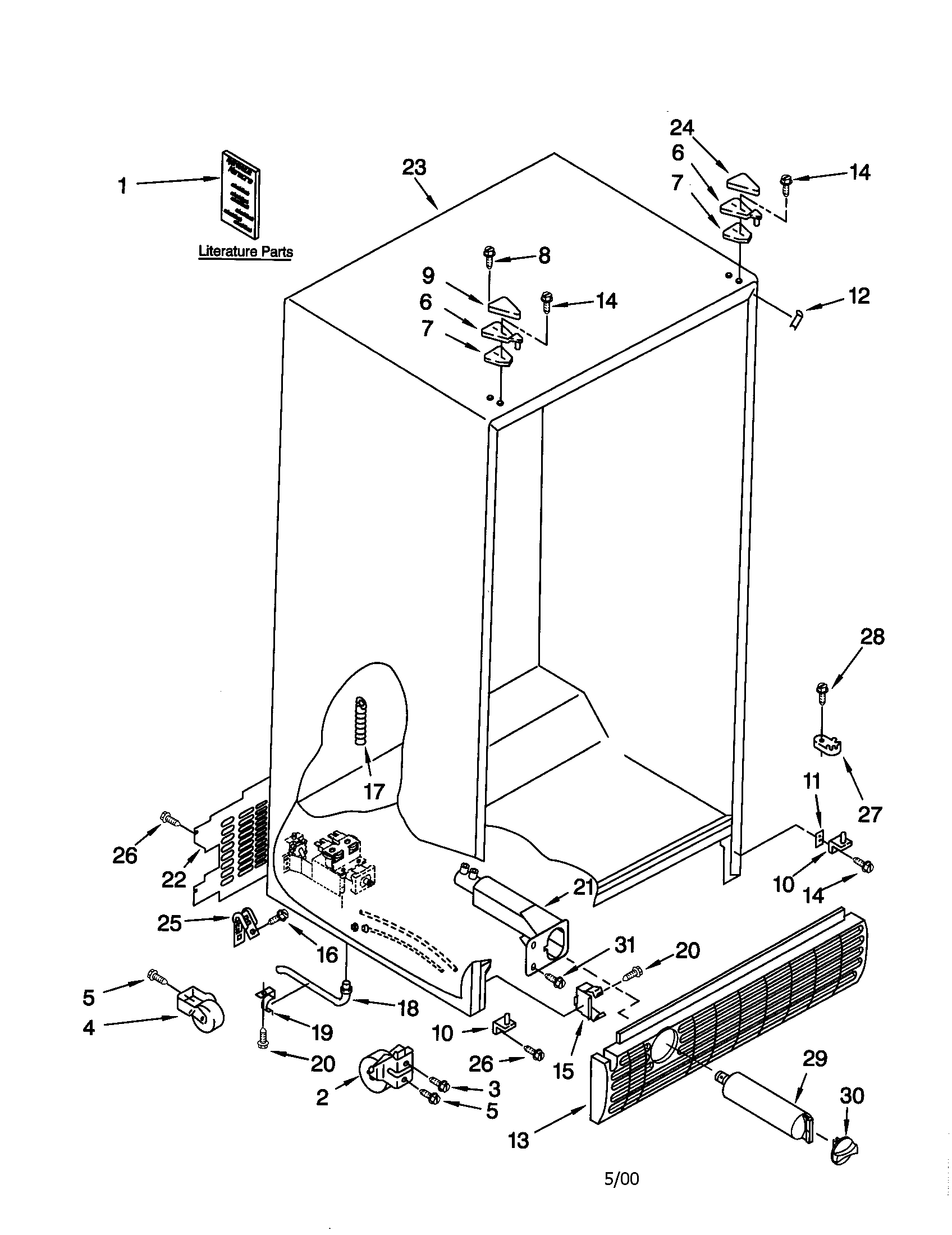 Kenmore 10659769991 cabinet diagram