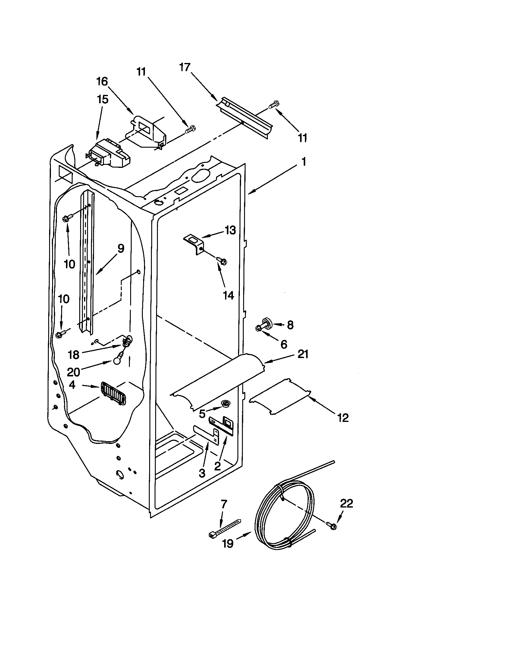 Kenmore 10659769991 refrigerator liner diagram