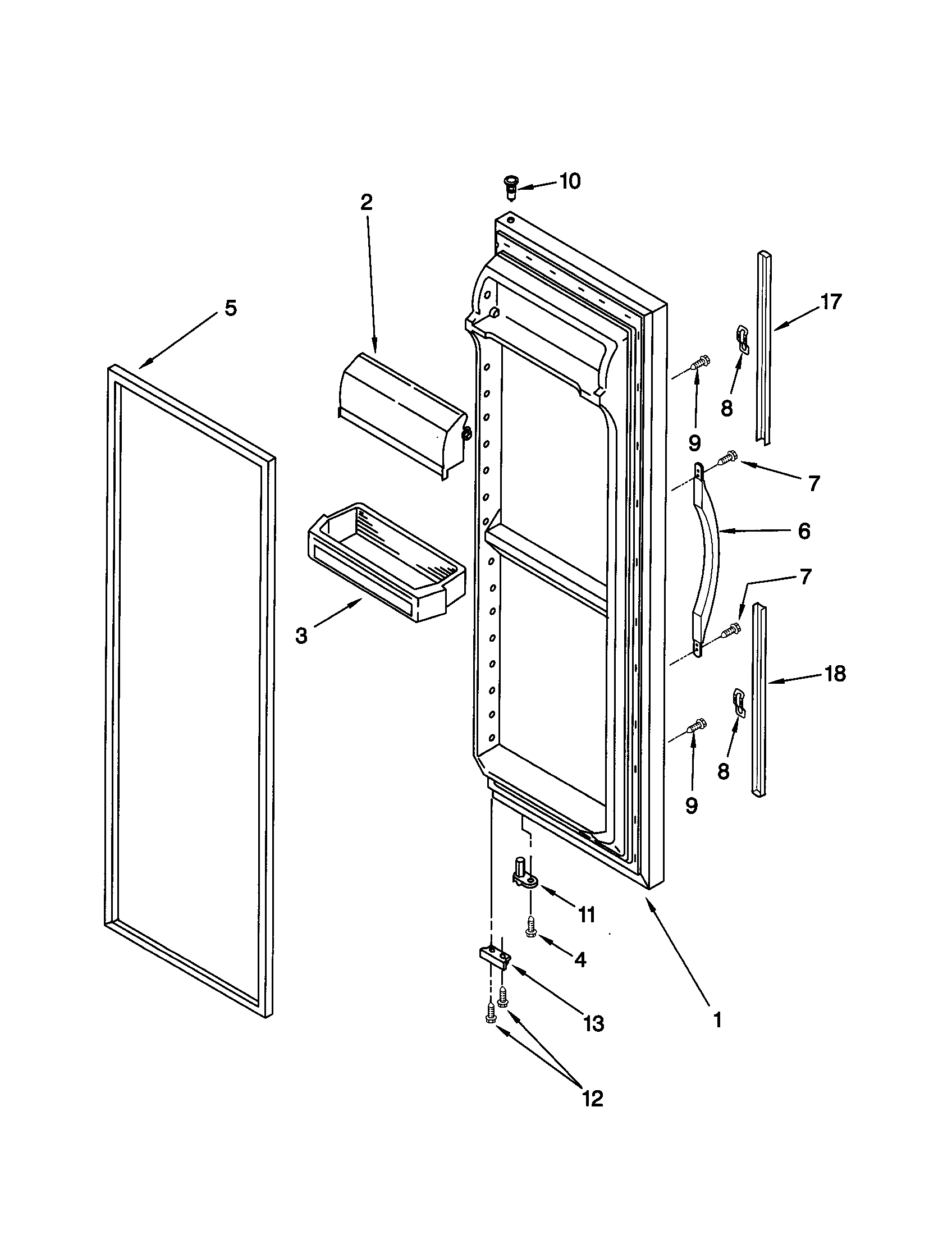 Kenmore 10659769991 refrigerator door diagram