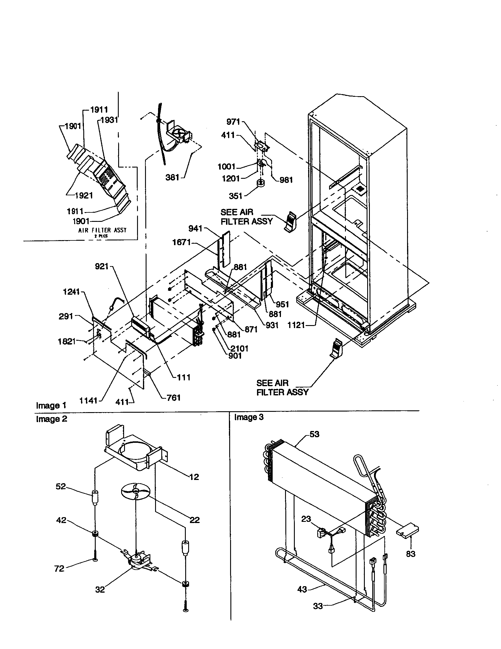 Kenmore 59670004001 evaporator area diagram