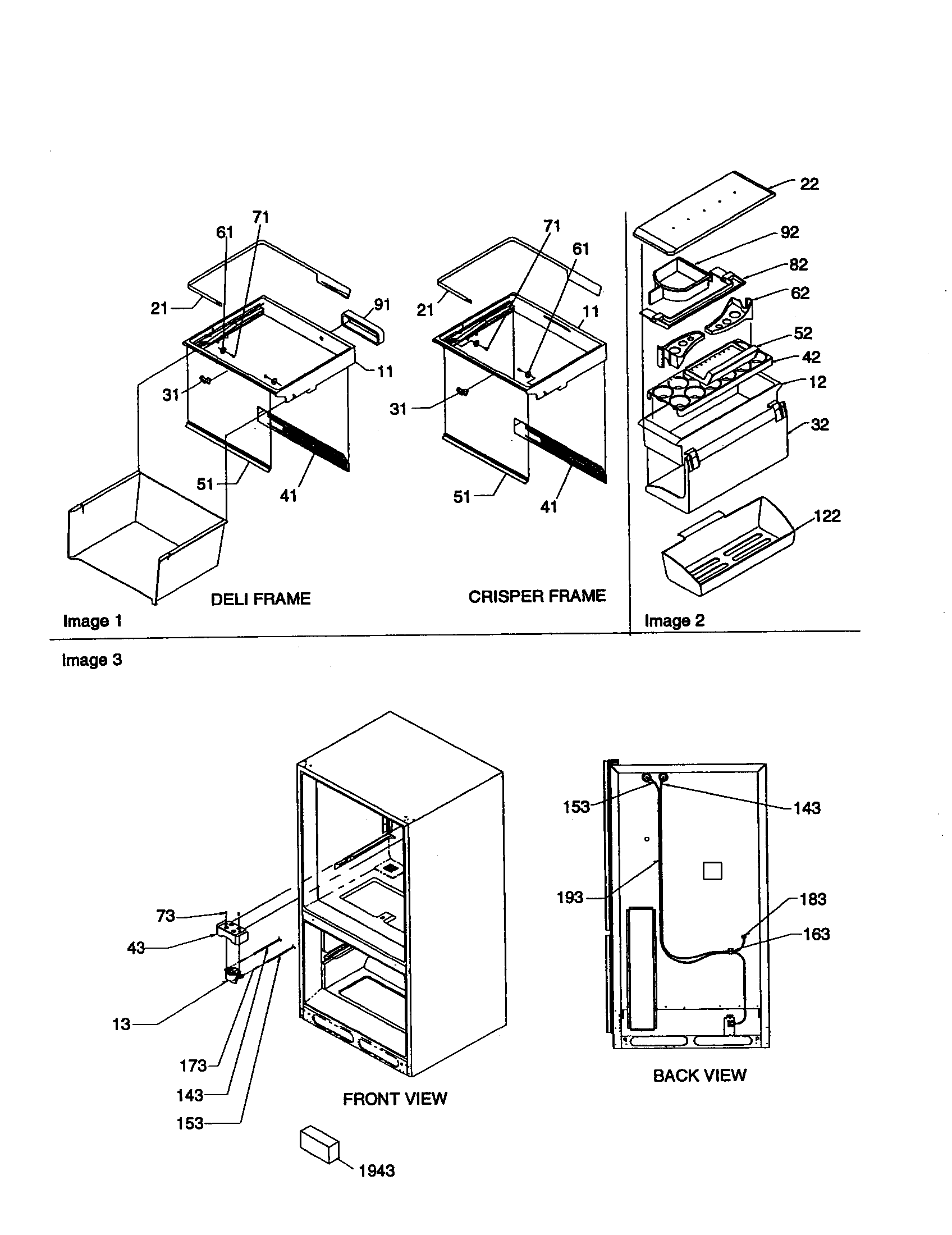 Kenmore 59670004001 cripser, deli frame/water fiter diagram