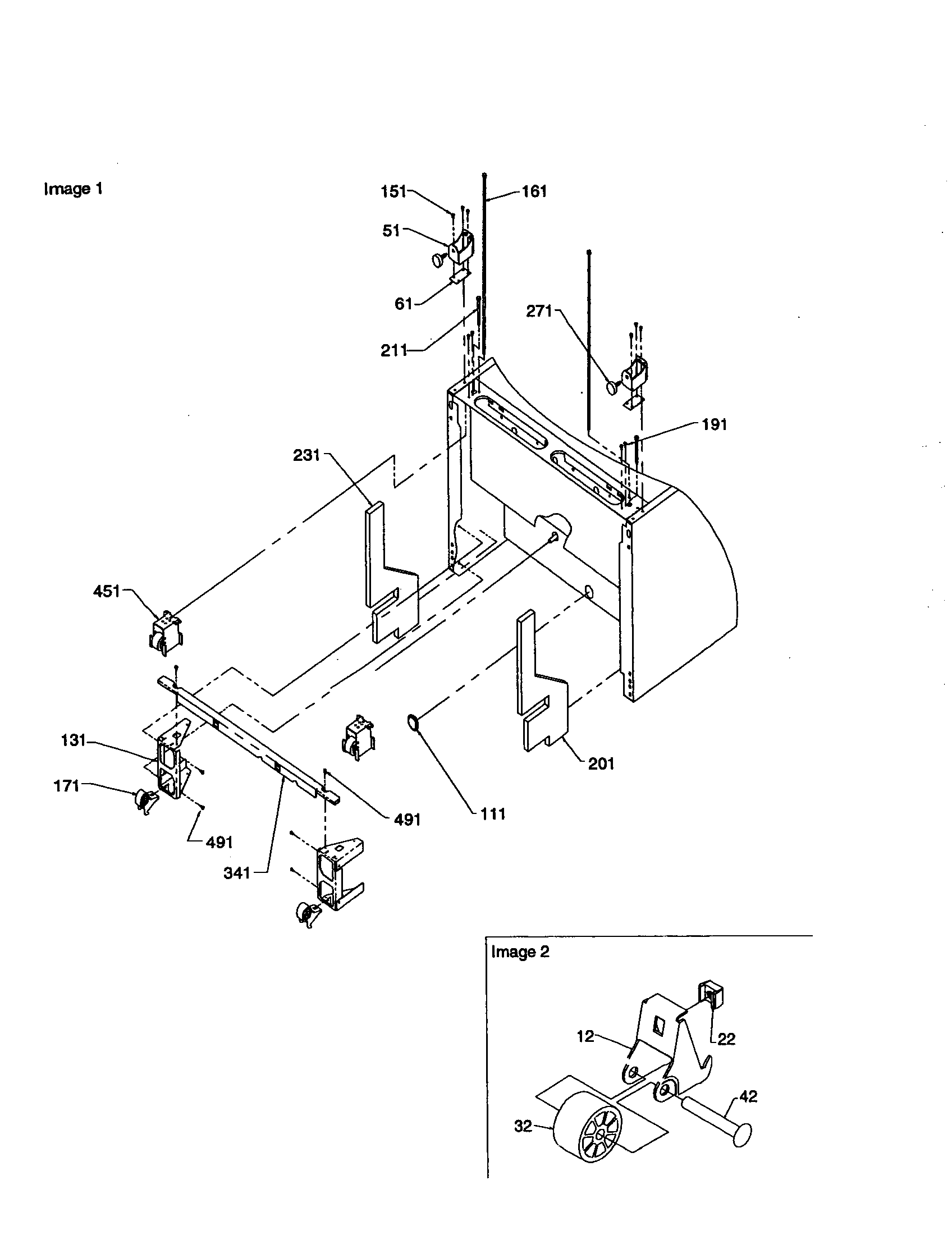 Kenmore 59670004001 bottom hinges and rollers diagram