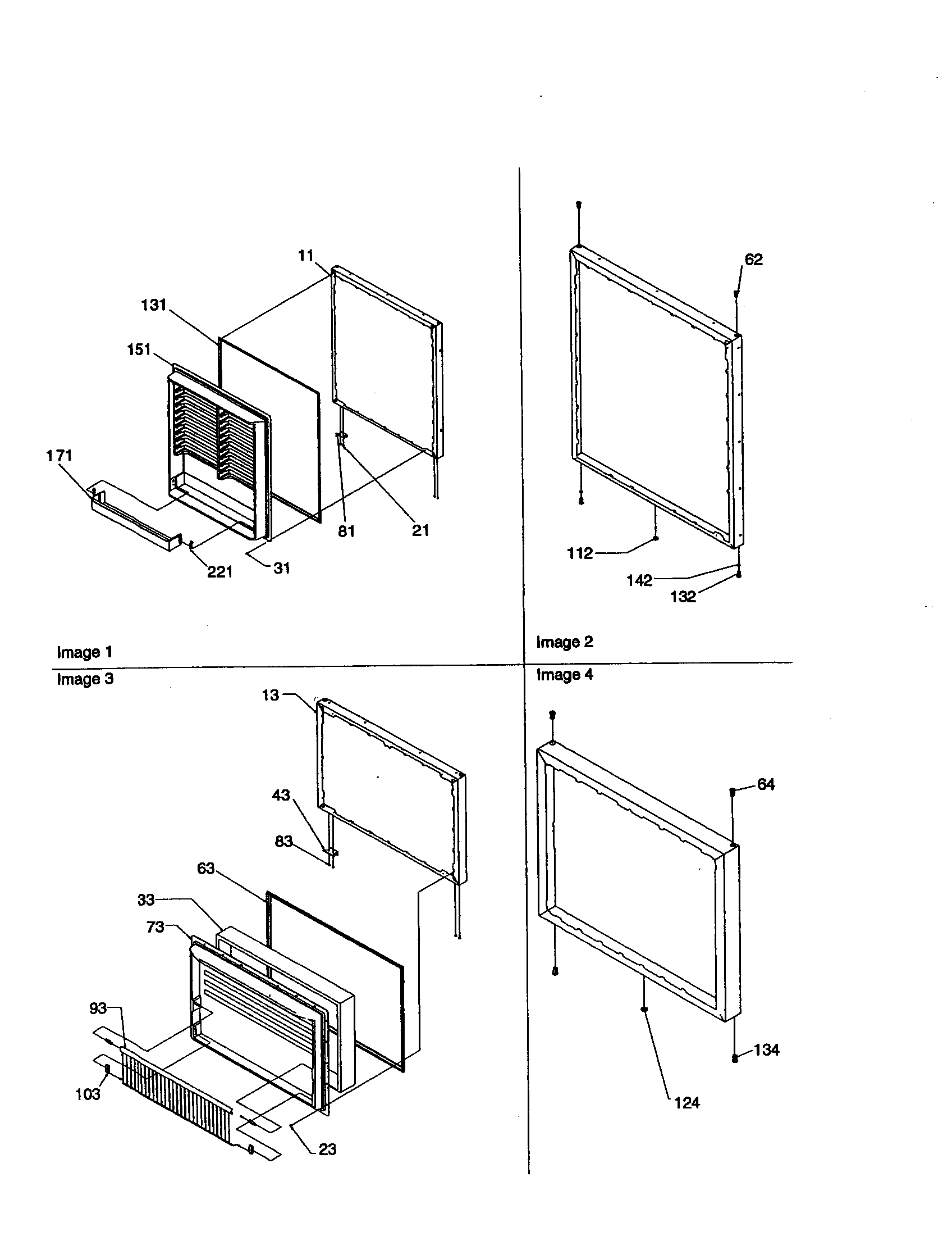 Kenmore 59670004001 door assembly diagram