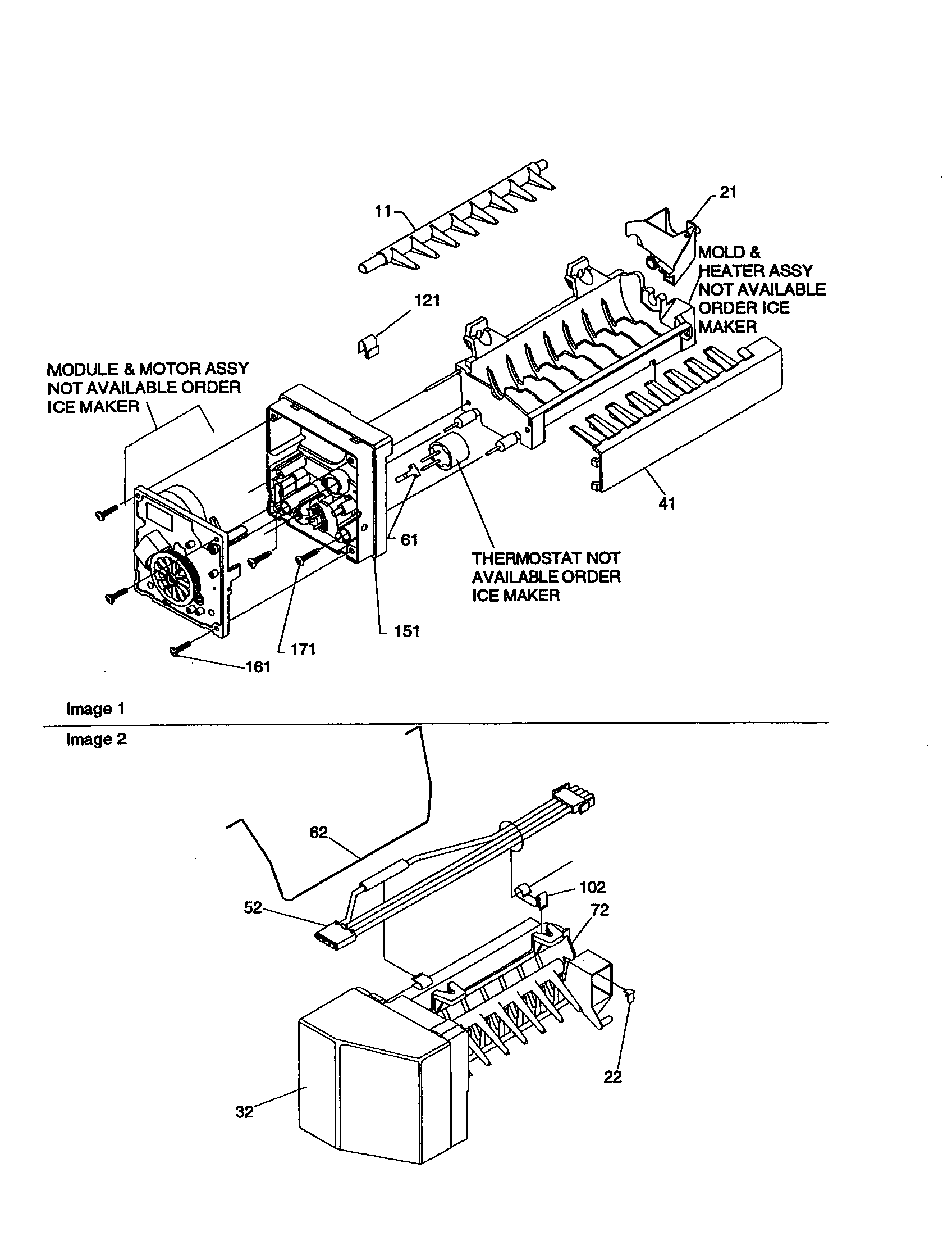 Kenmore 59670004001 ice maker assembly diagram