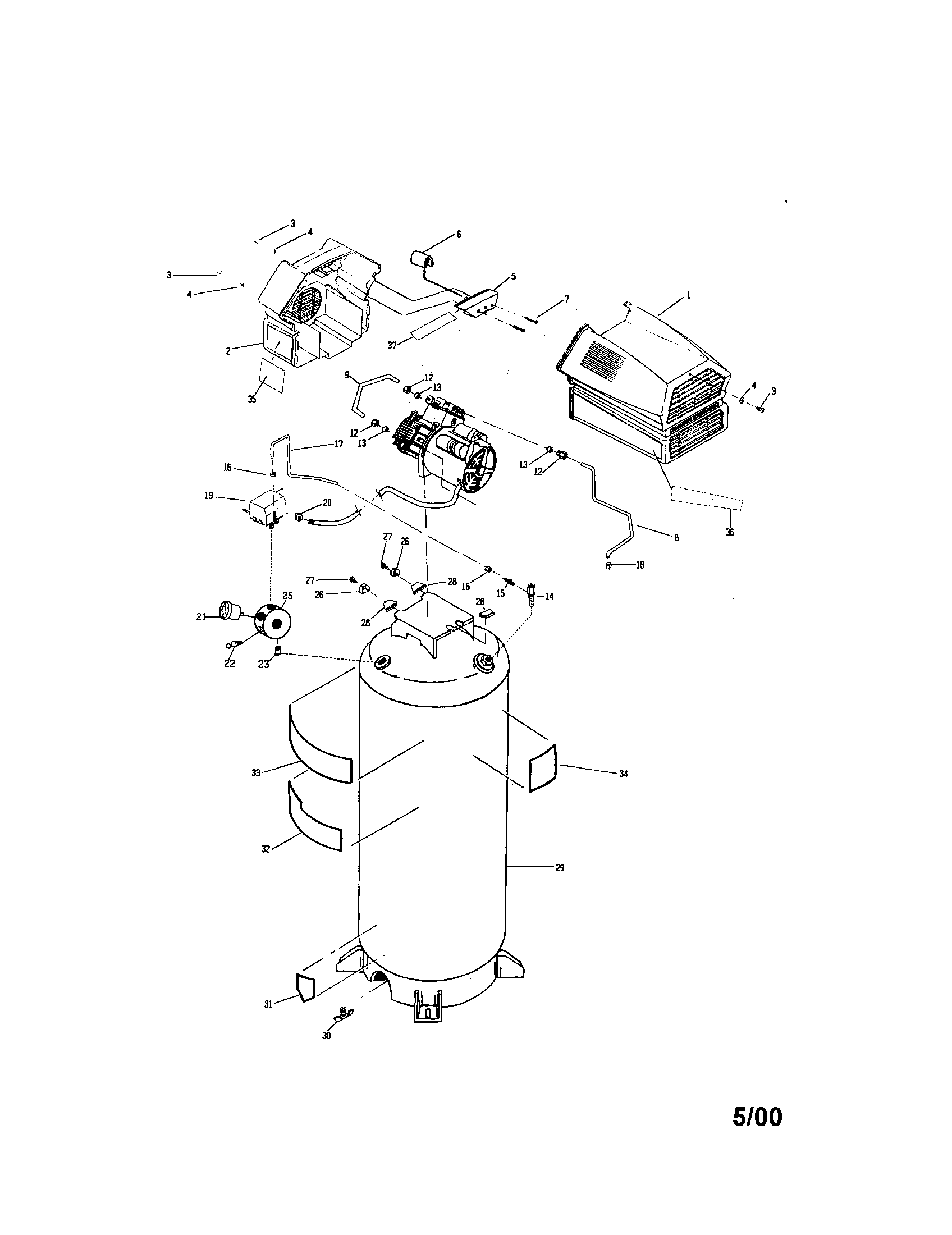 Craftsman 919165600 air compressor diagram