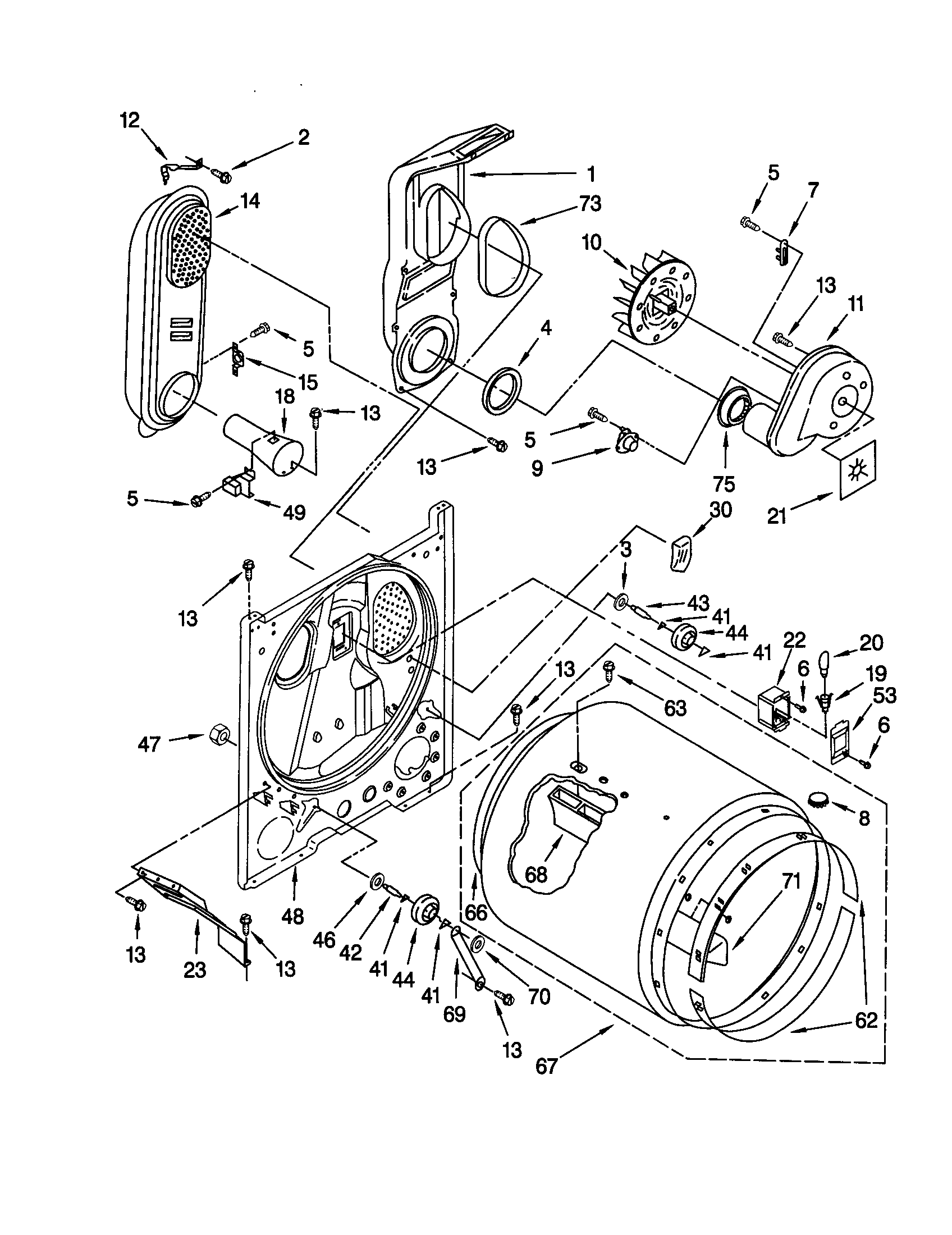 Whirlpool LGN2000JQ0 bulkhead diagram