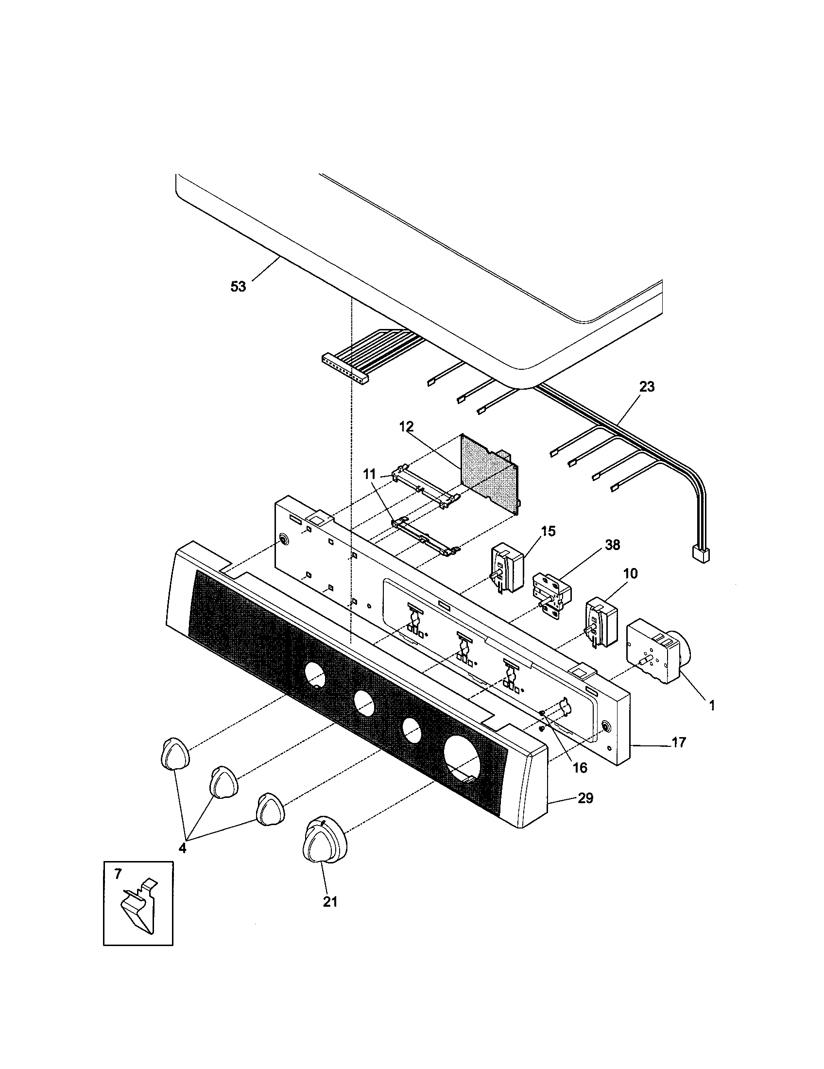 Sears Canada 970C8004200 control panel diagram