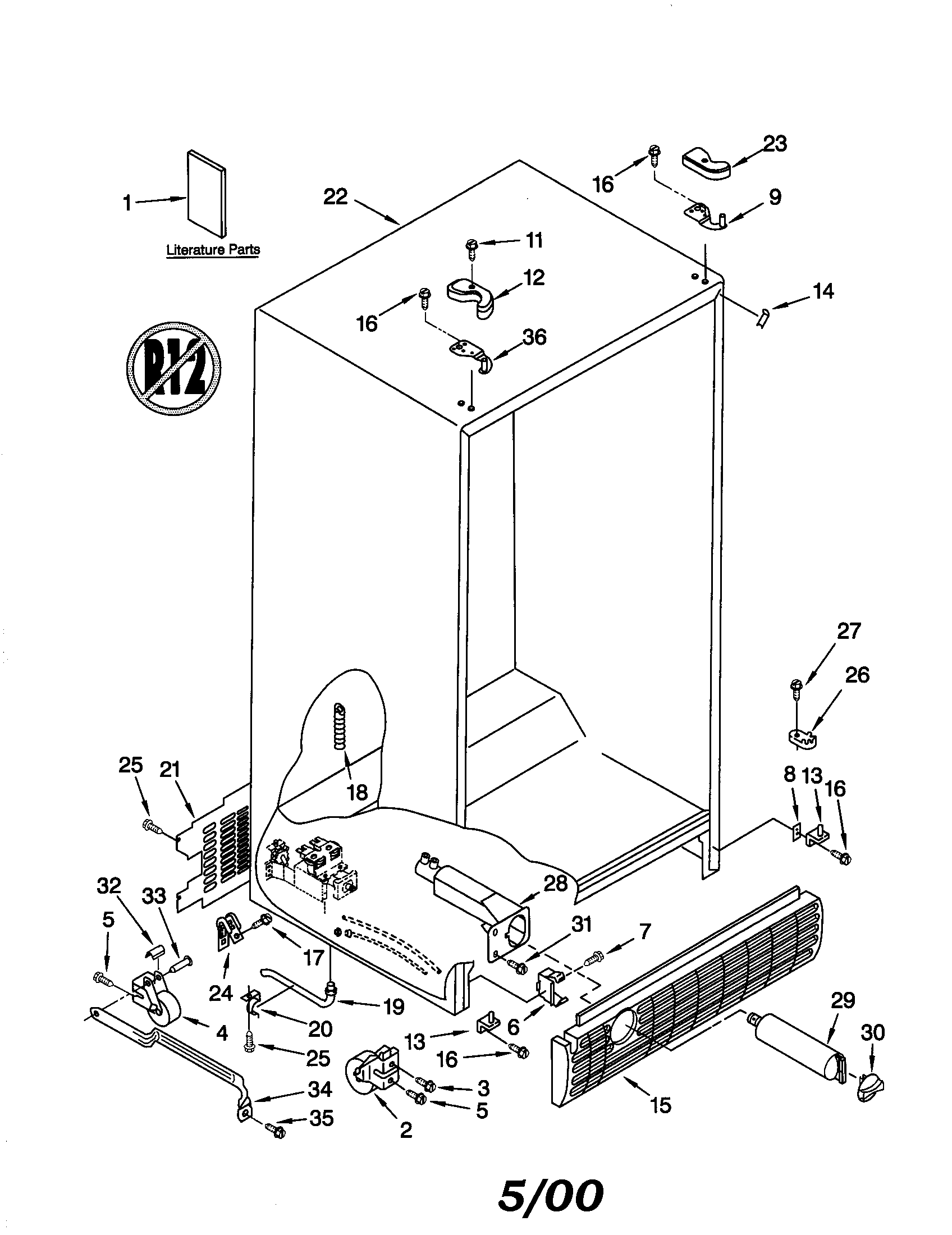 Kenmore Elite 10650794000 cabinet diagram