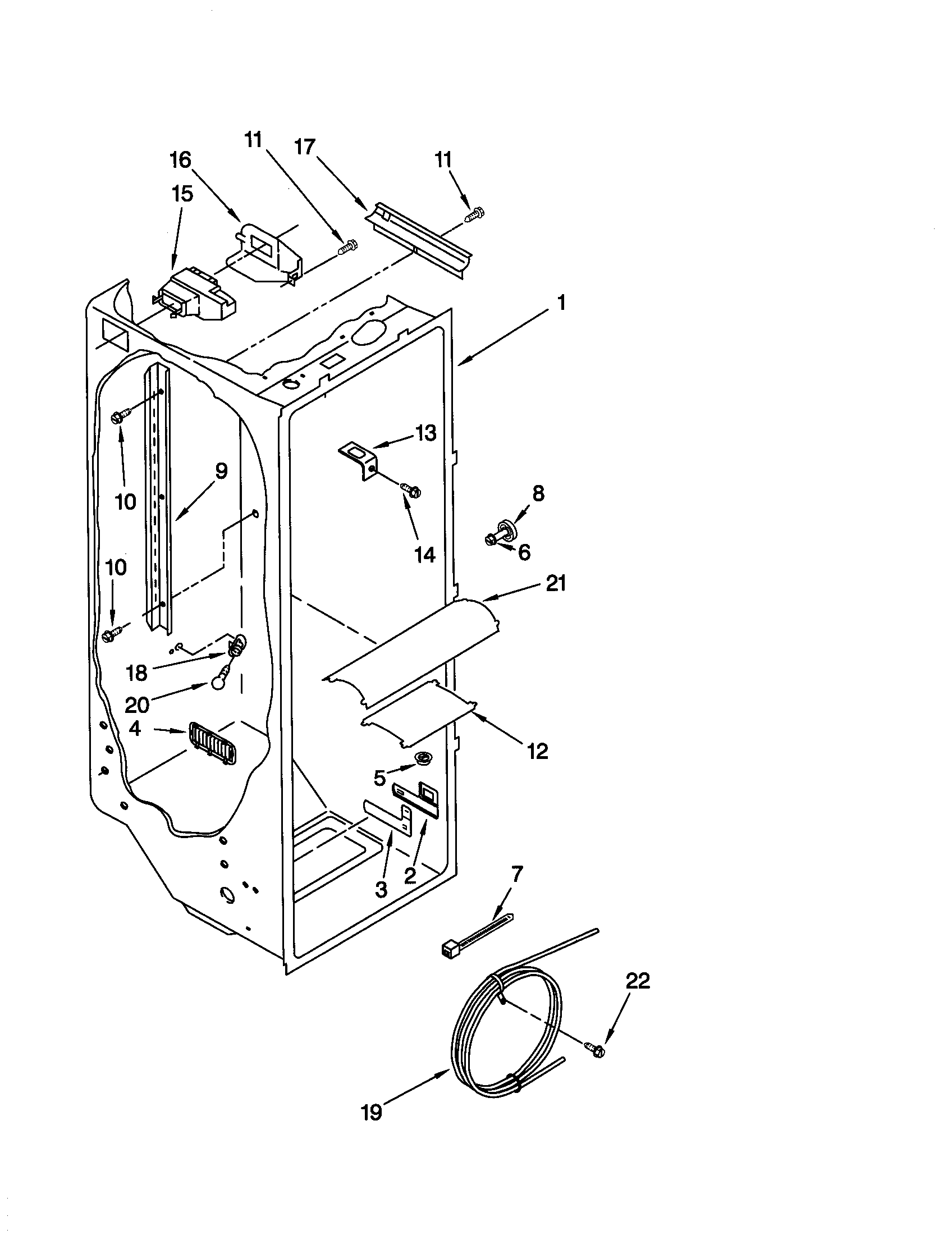 Kenmore Elite 10650794000 refrigerator liner diagram