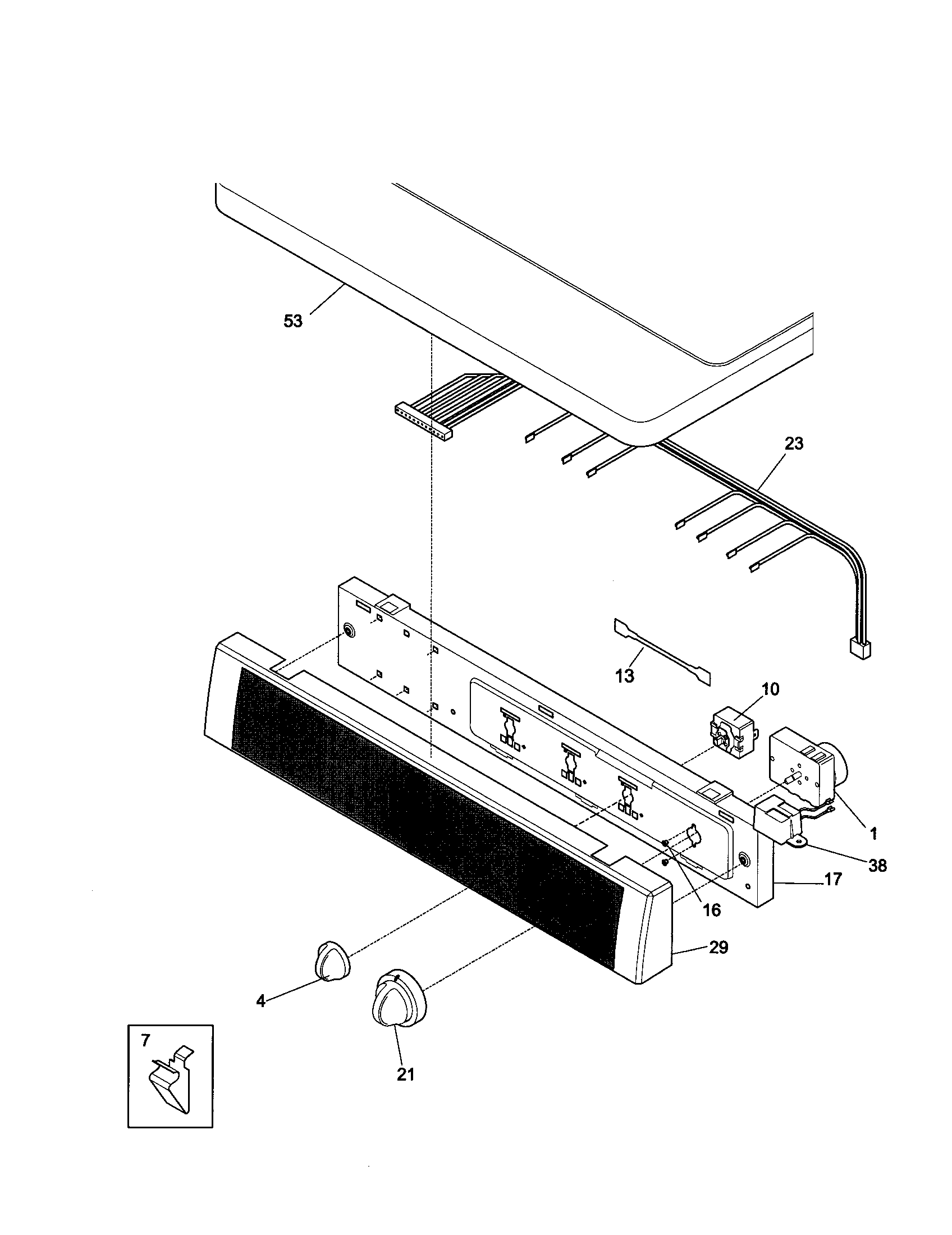 Sears Canada 970C9003200 control panel diagram