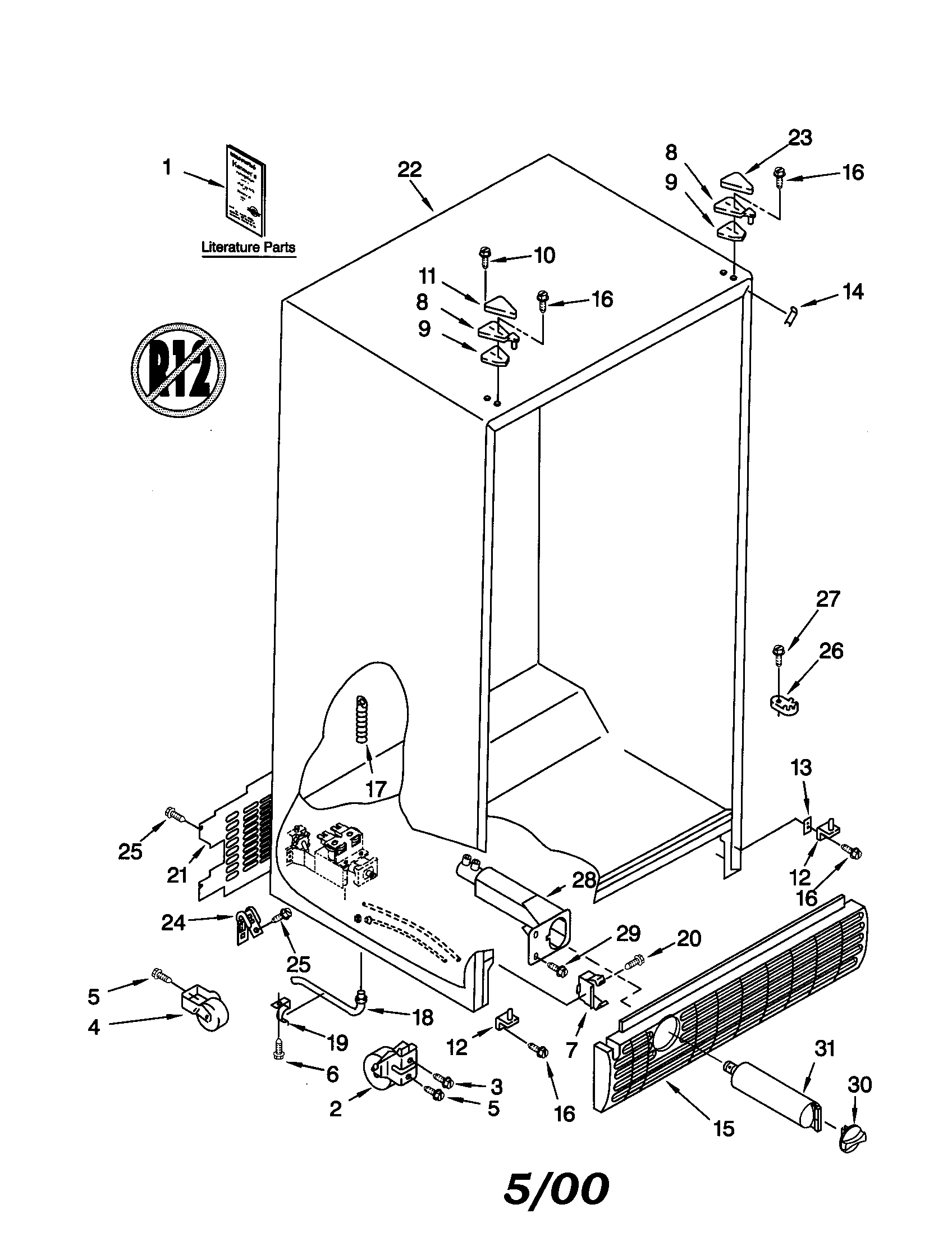 Kenmore 10659092990 cabinet diagram