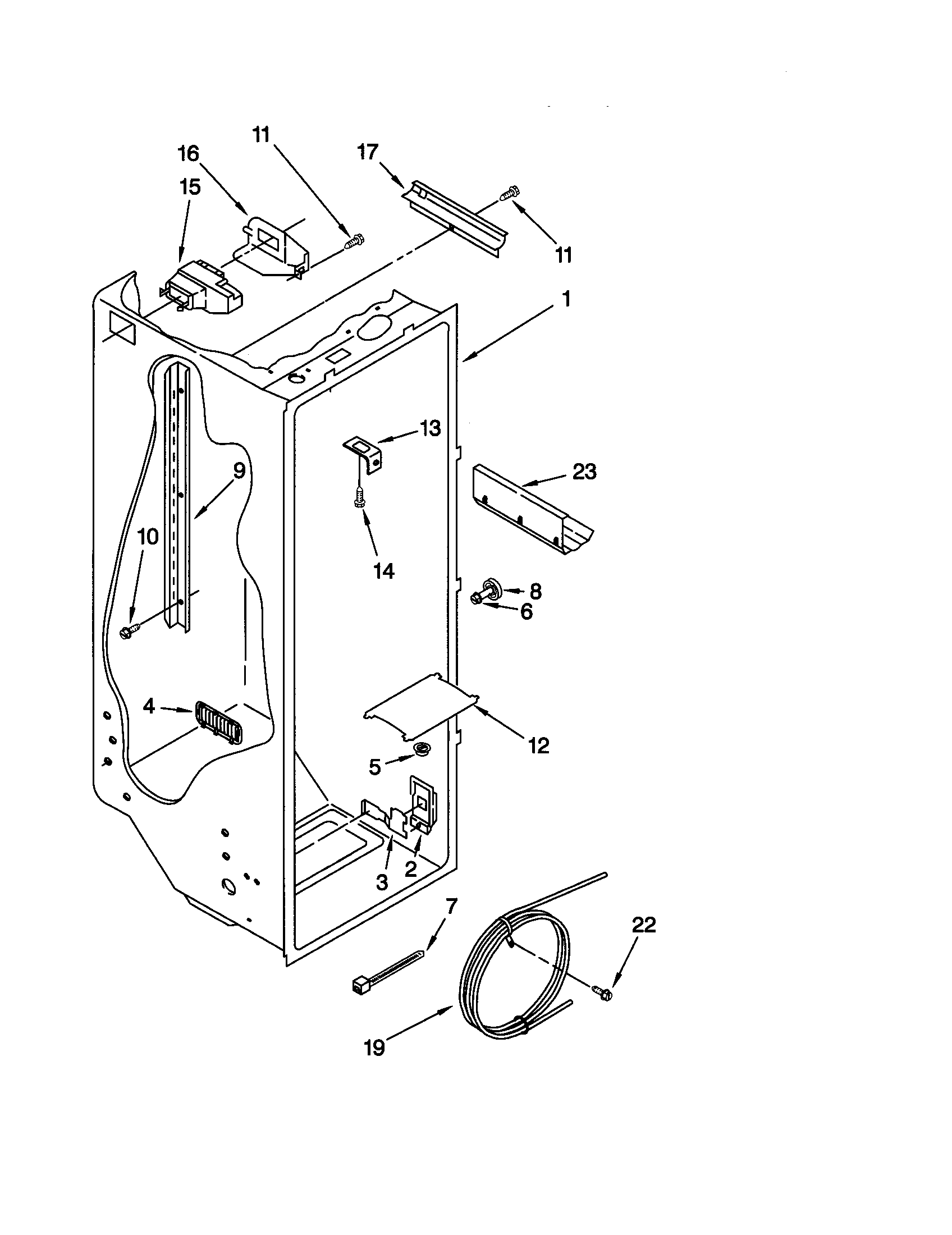 Kenmore 10659092990 refrigerator liner diagram