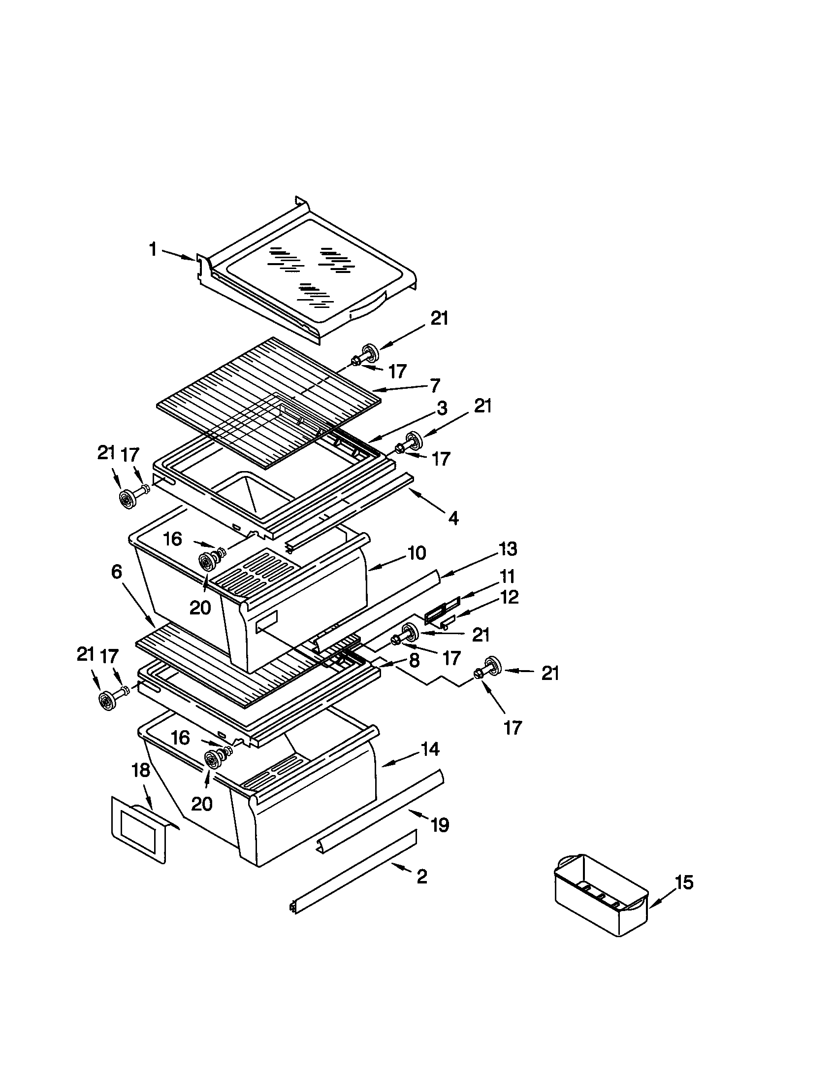 Kenmore 10659092990 refrigerator shelf diagram