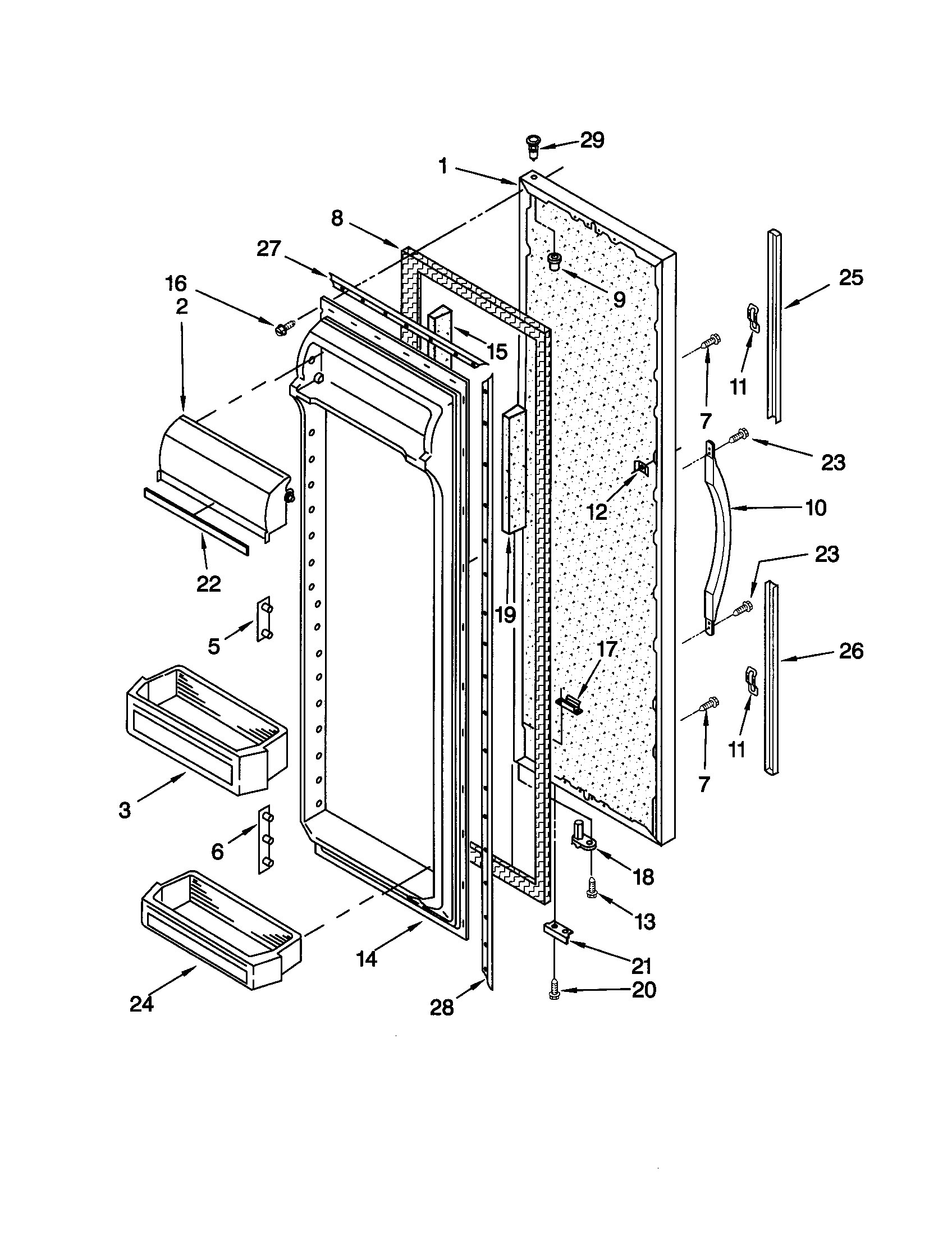Kenmore 10659092990 refrigerator door diagram
