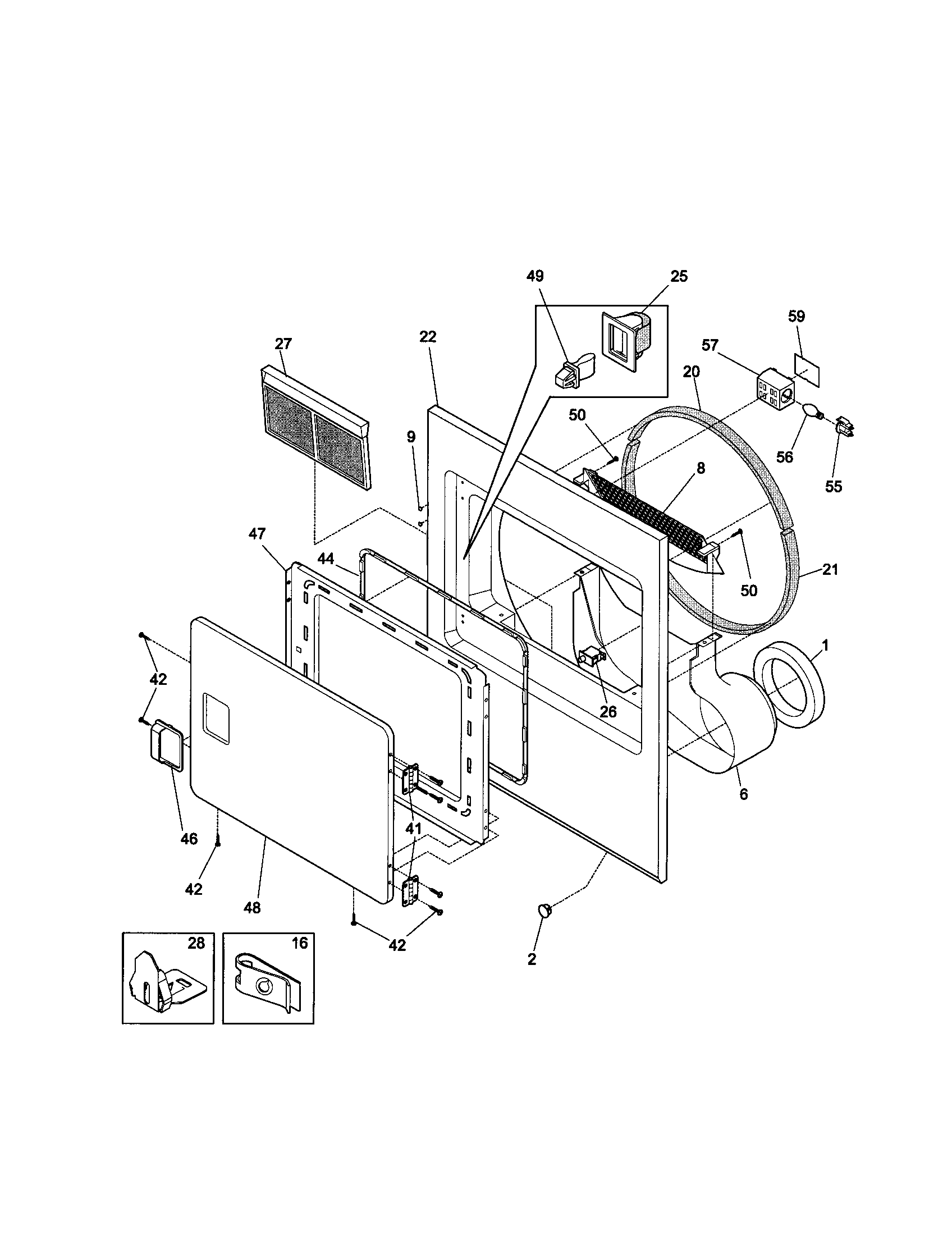 Sears Canada 970C8005200 door diagram
