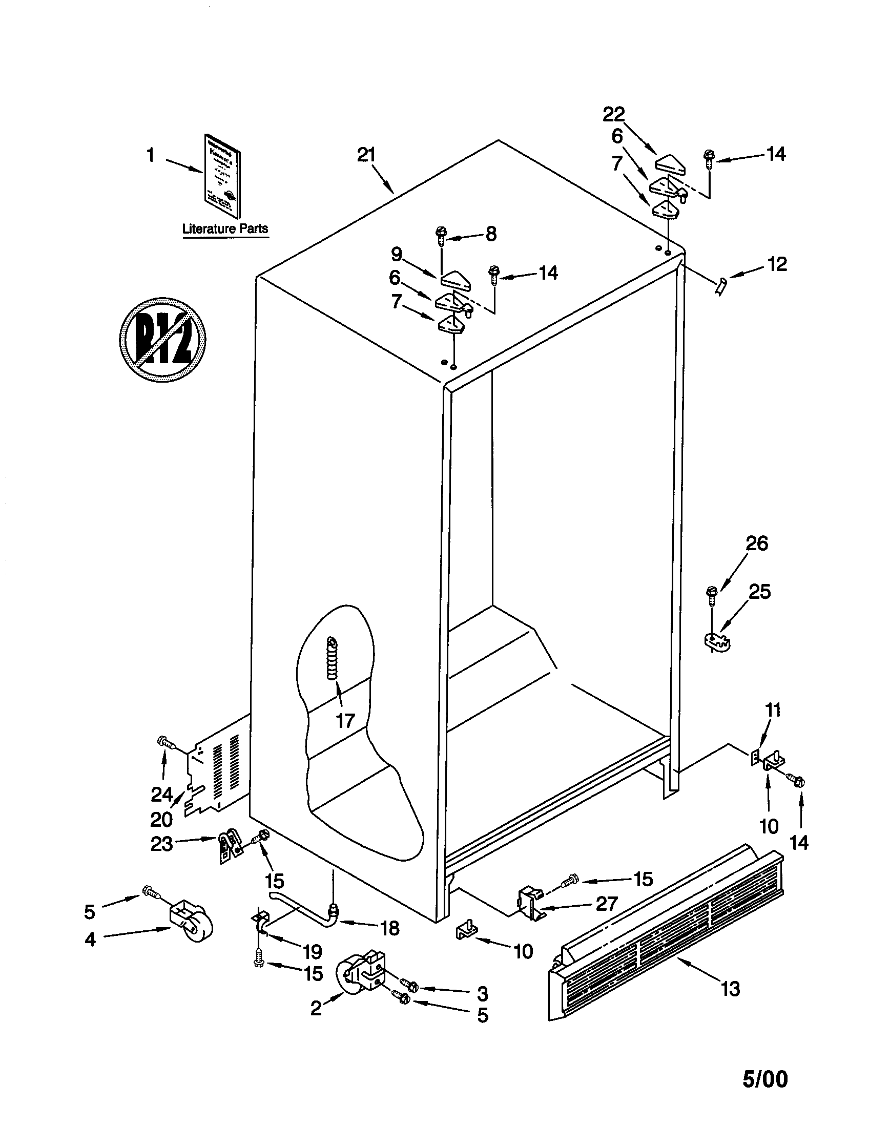 Kenmore 10659512990 cabinet diagram