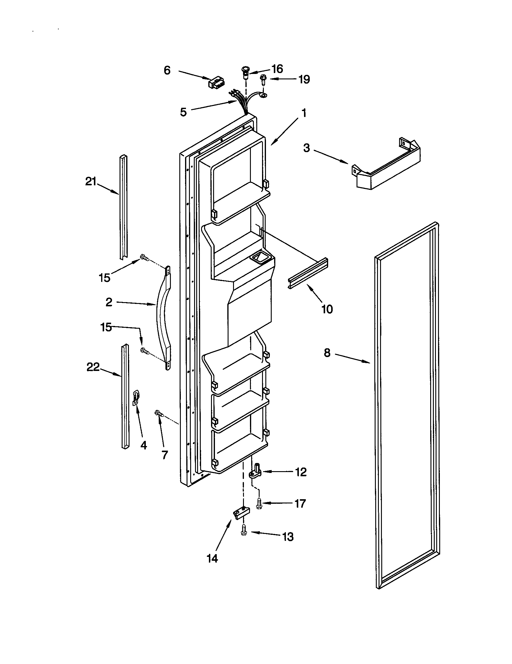 Kenmore 10659512990 freezer door diagram
