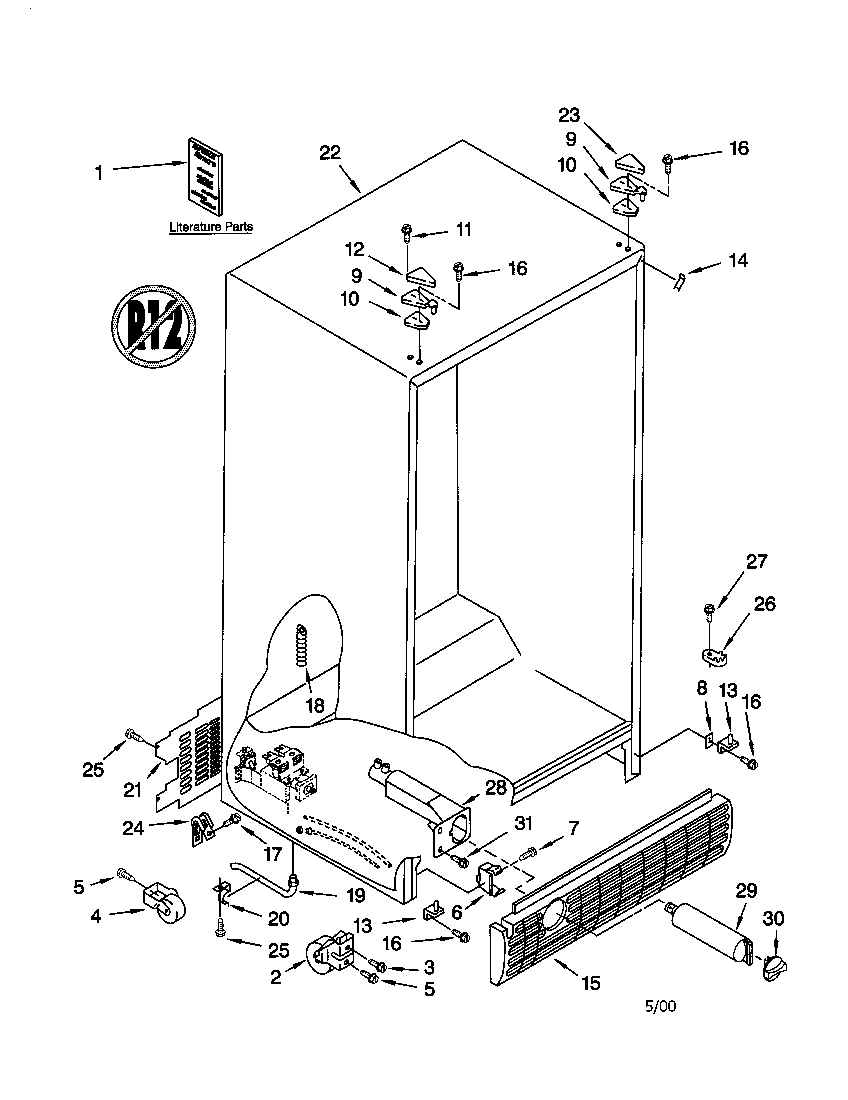 Kenmore 10659707990 cabinet diagram