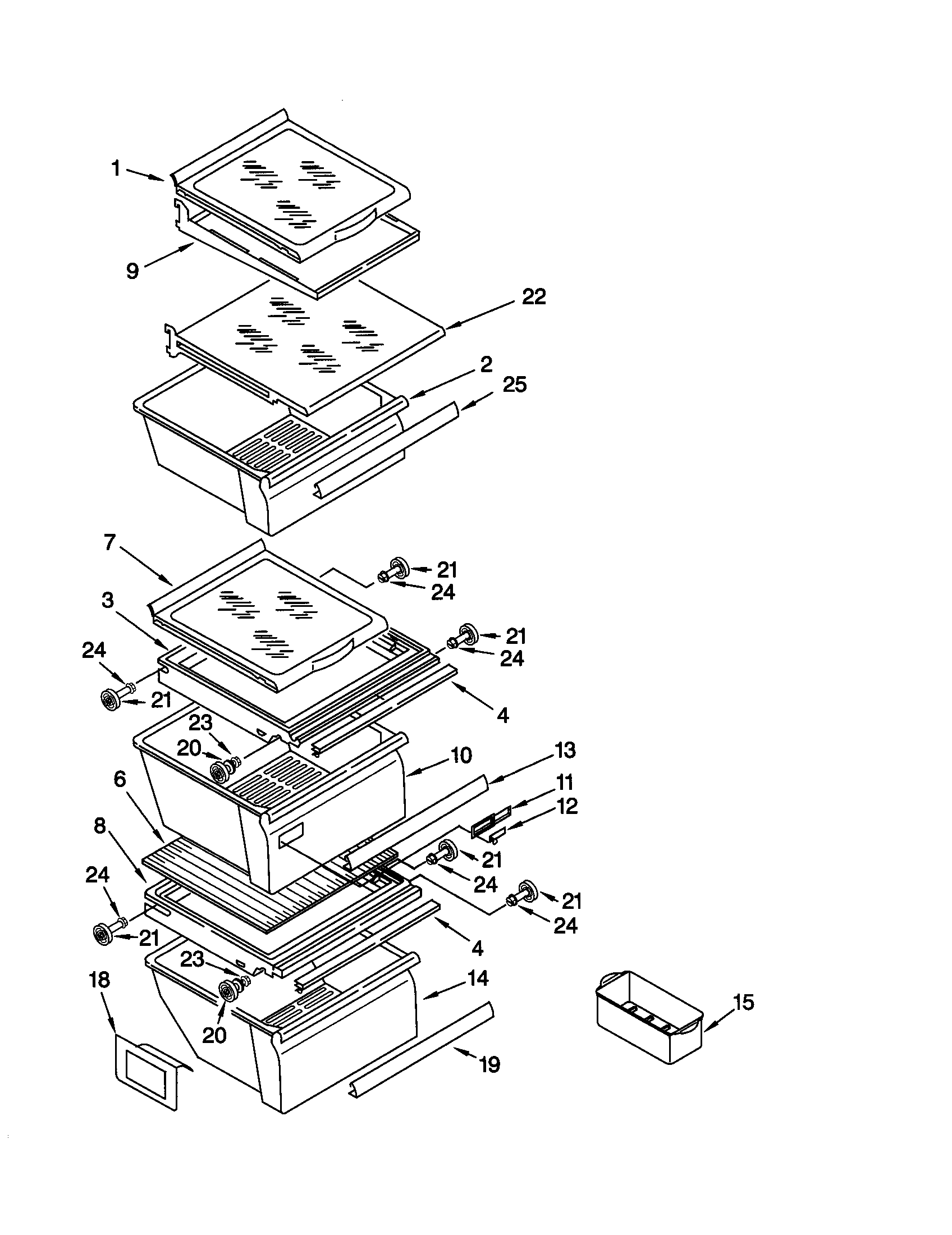 Kenmore 10659707990 refrigerator shelf diagram