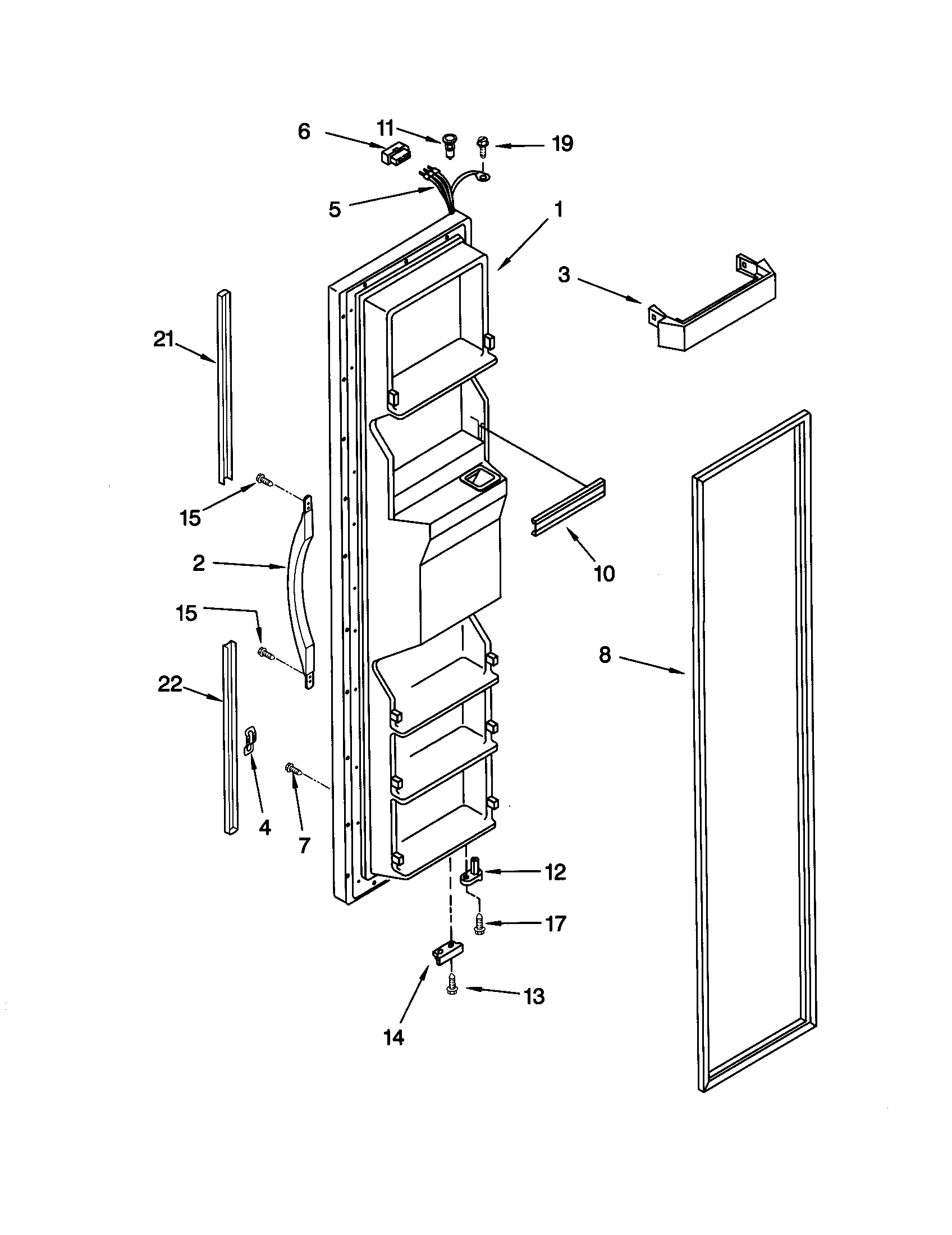 Kenmore 10659707990 freezer door diagram