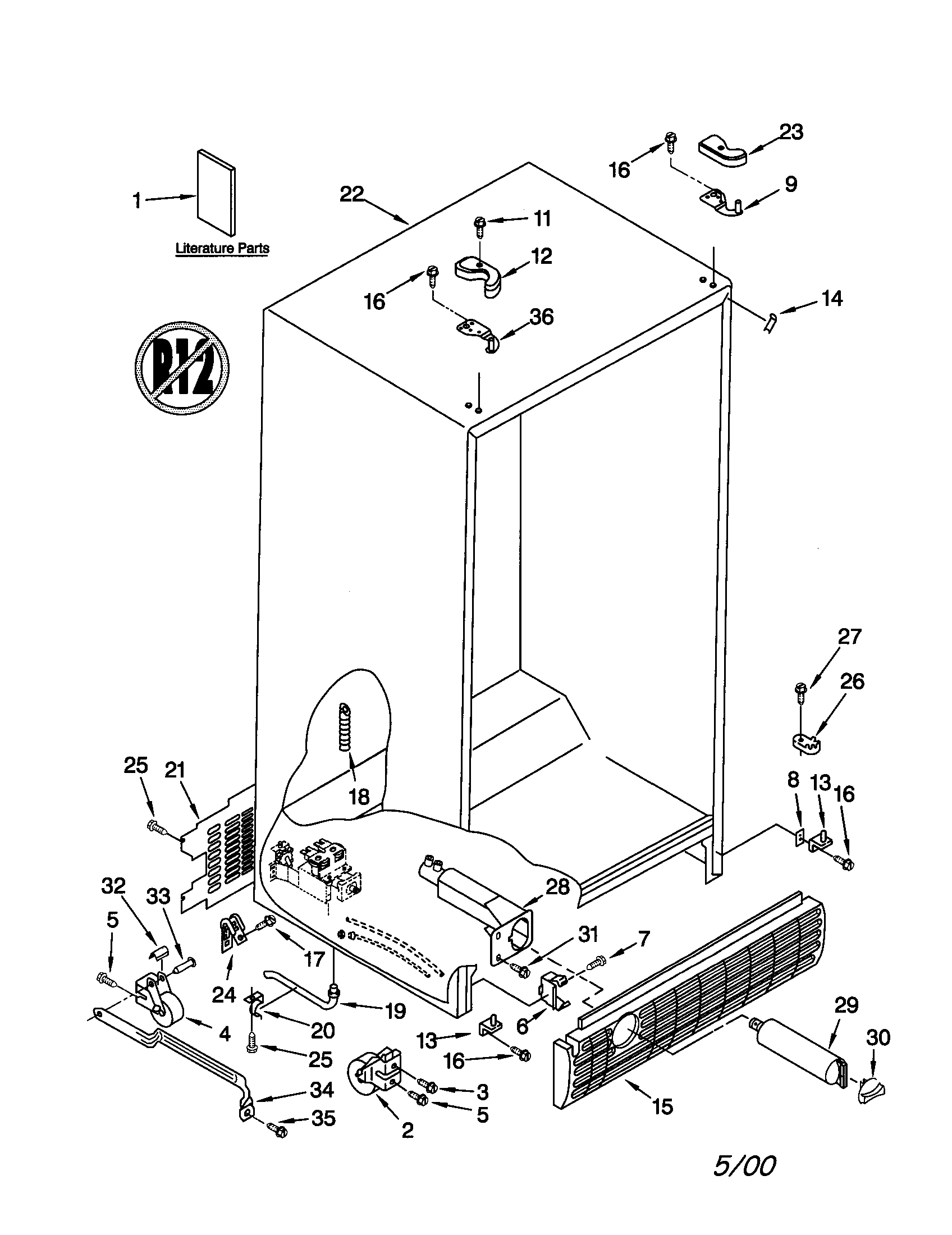 Kenmore Elite 10650502990 cabinet diagram