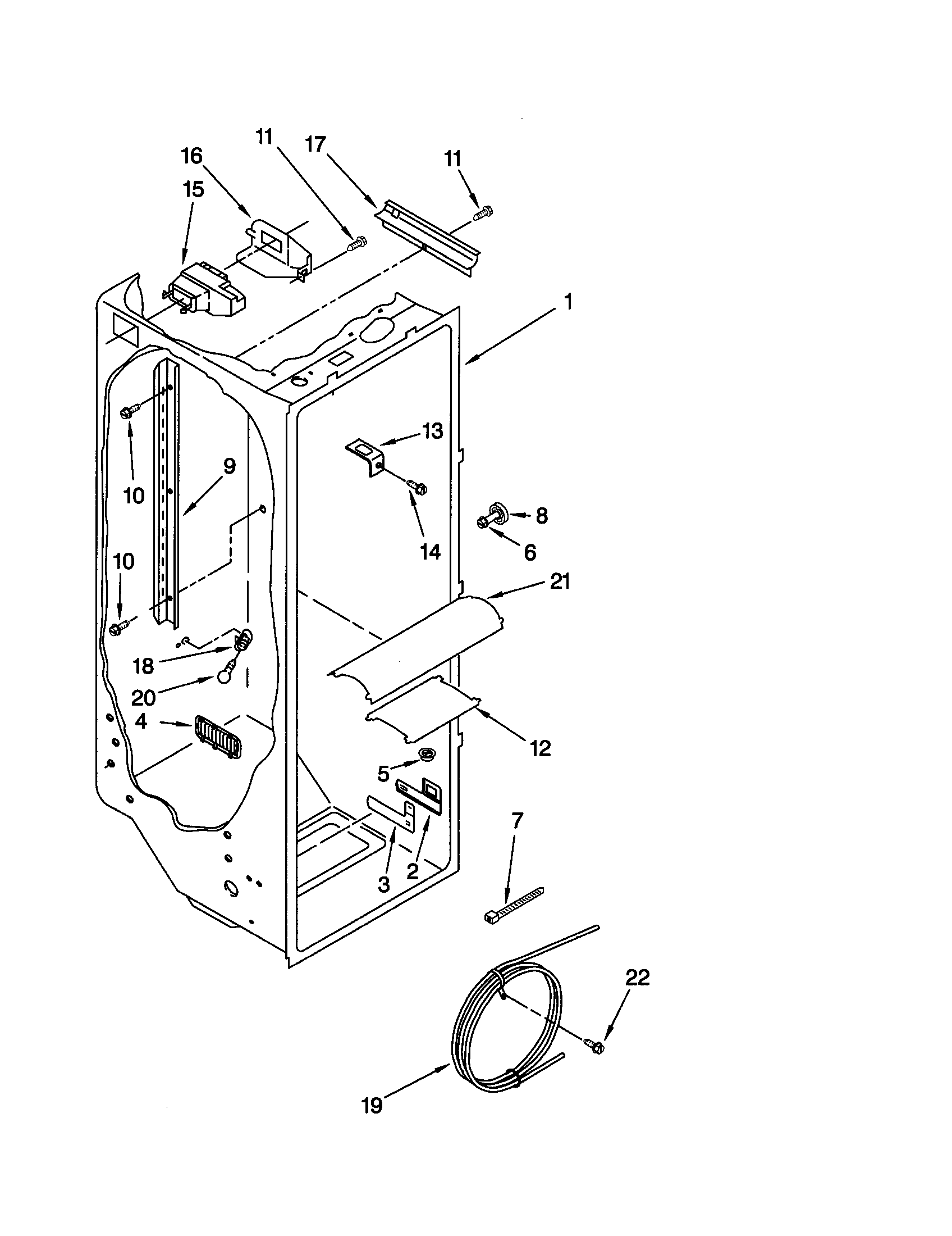 Kenmore Elite 10650502990 refrigerator liner diagram