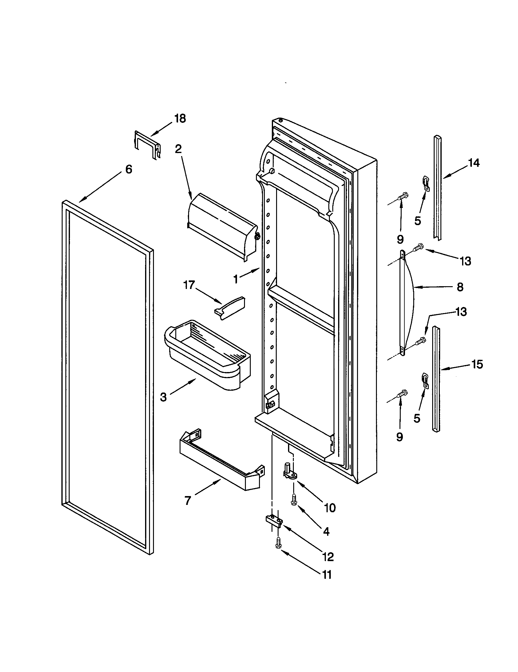 Kenmore Elite 10650502990 refrigerator door diagram