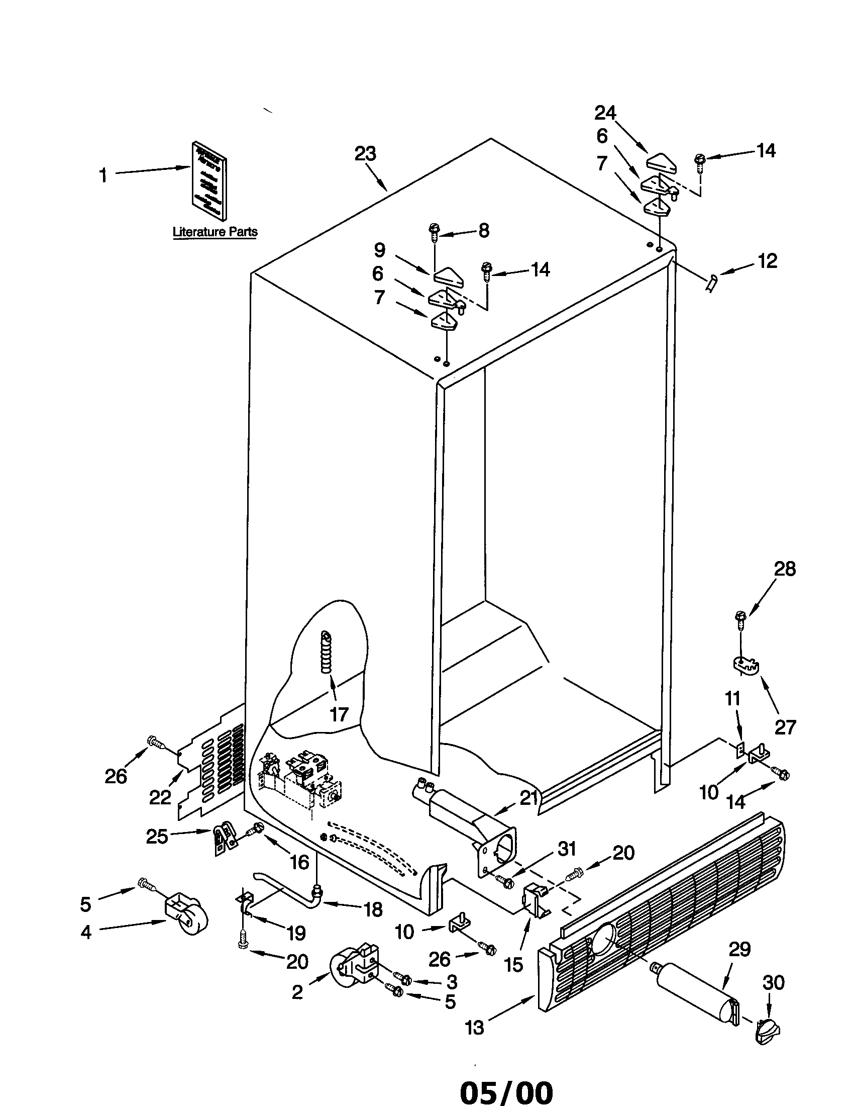 Kenmore 10659762990 cabinet diagram