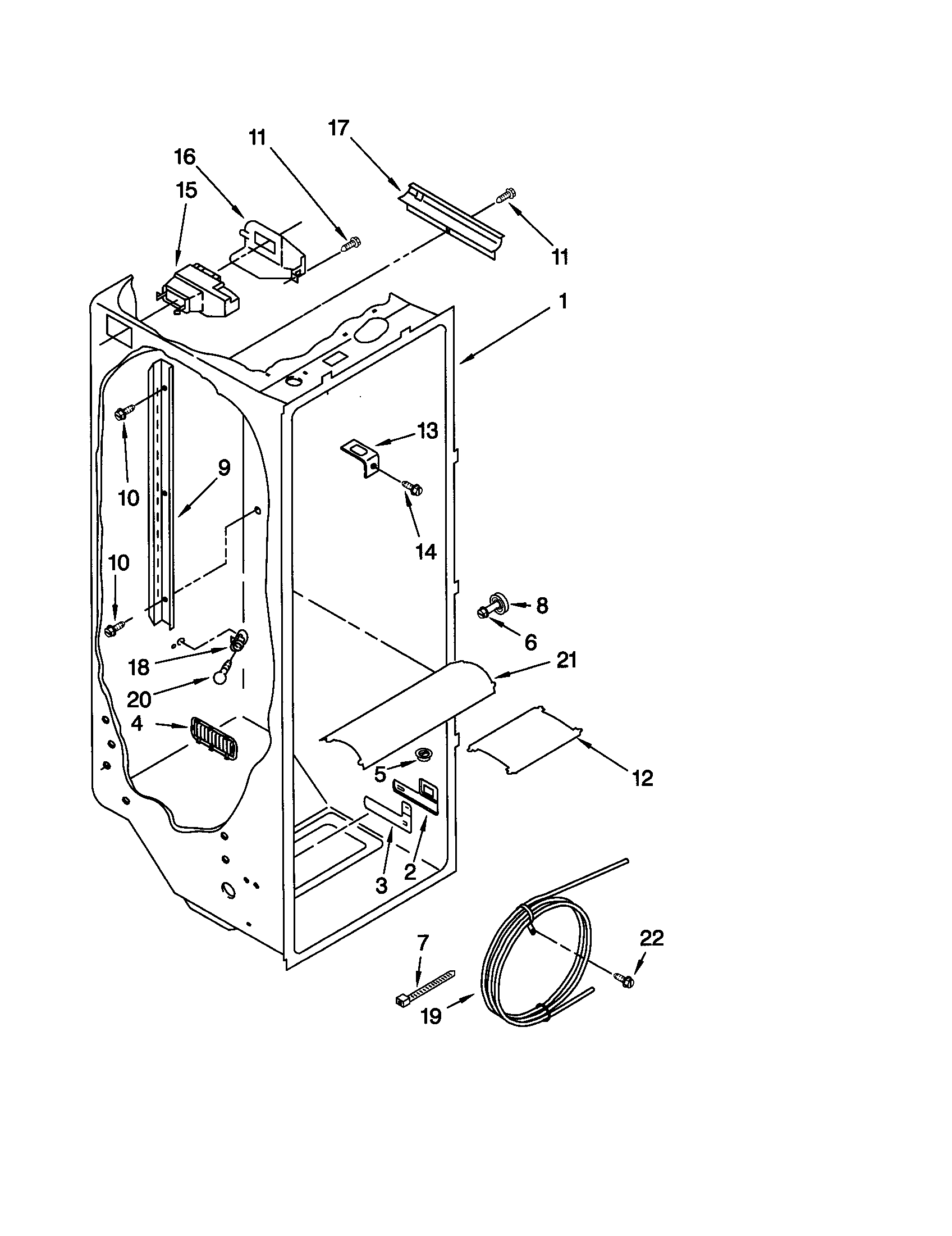 Kenmore 10659762990 refrigerator liner diagram