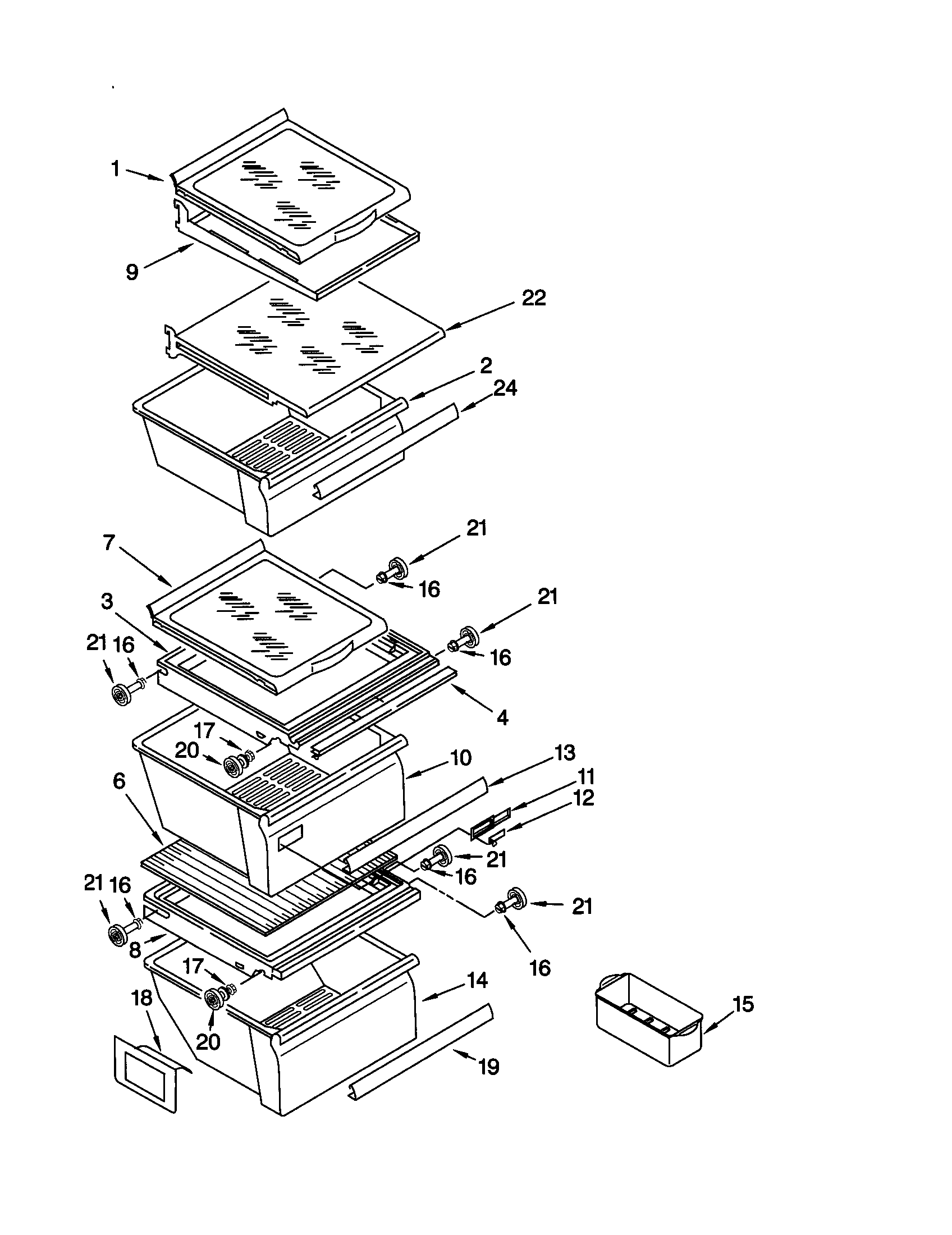 Kenmore 10659762990 refrigerator shelf diagram