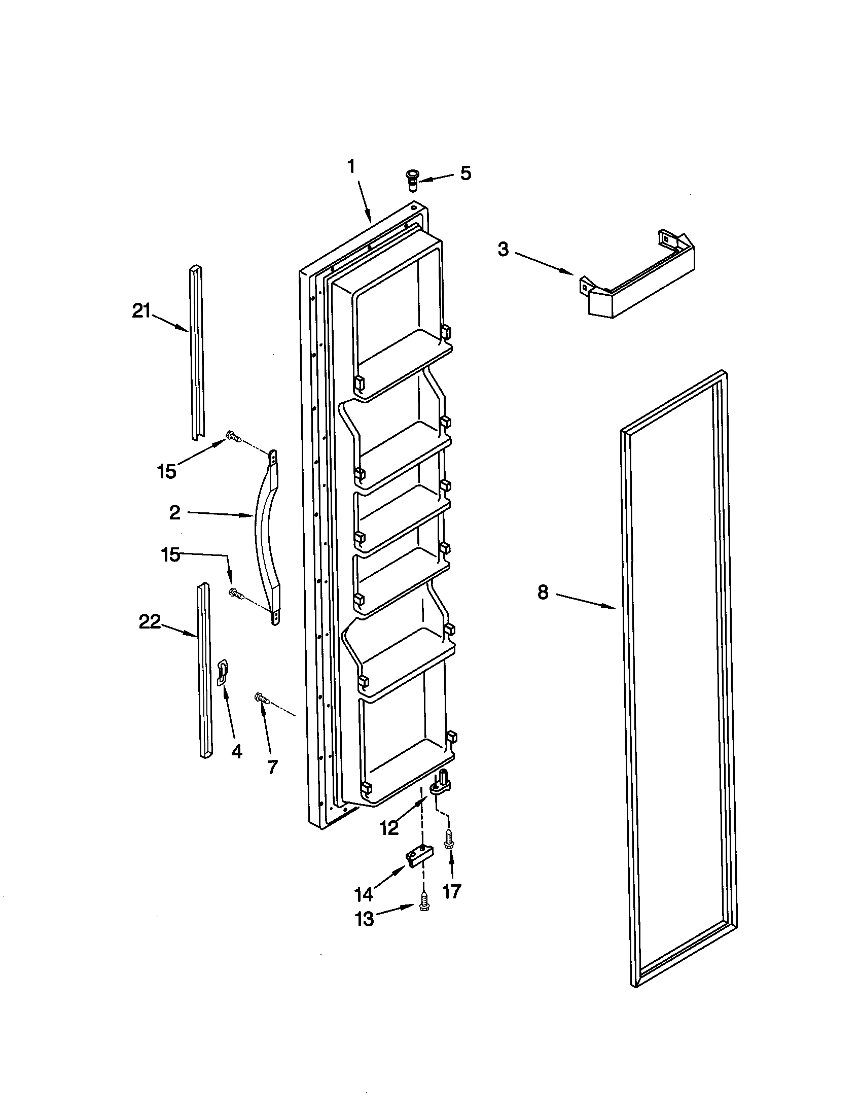 Kenmore 10648562891 freezer door diagram