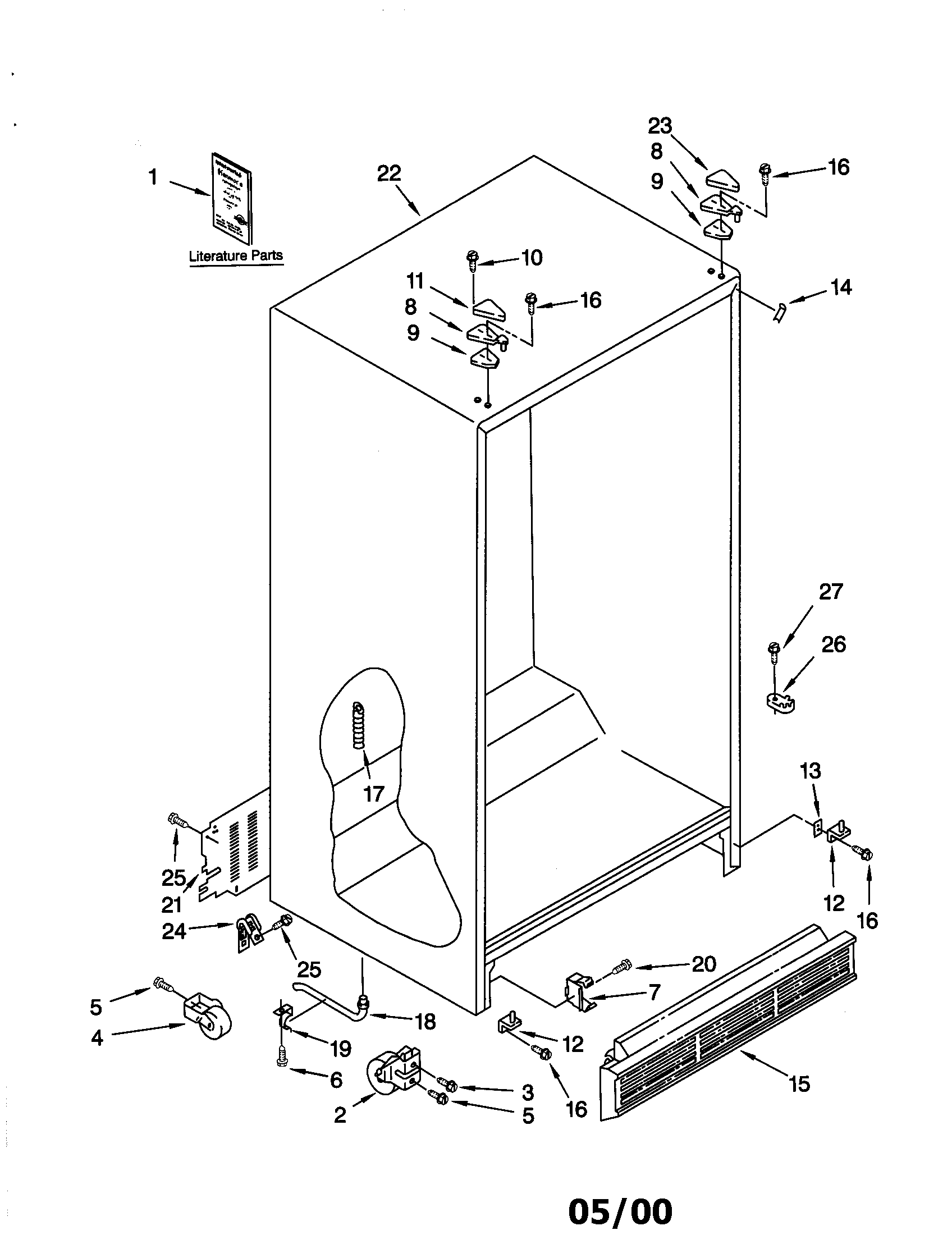 Kenmore 10648262891 cabinet diagram