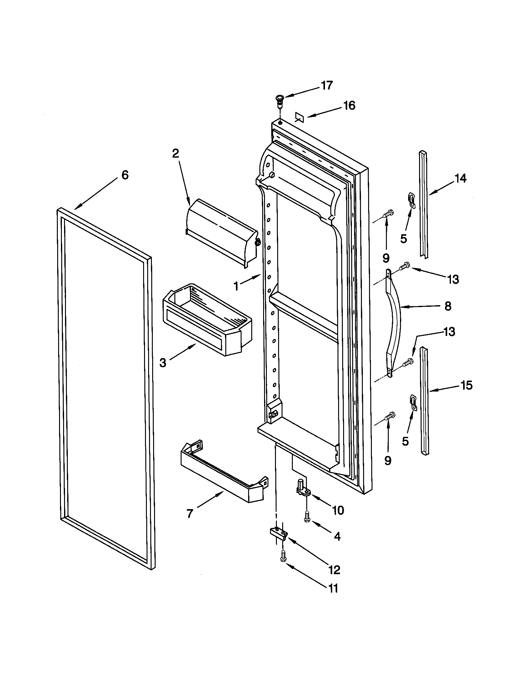 Kenmore 10648262891 refrigerator door diagram