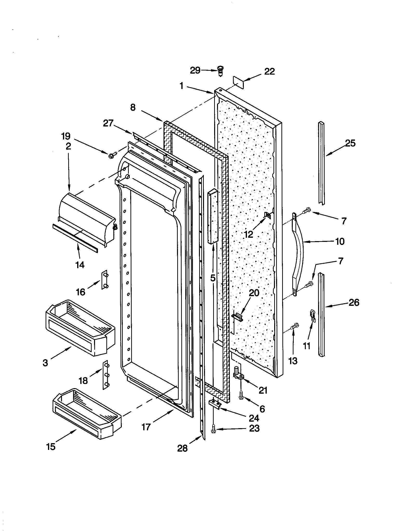Kenmore 10648062891 refrigerator door diagram
