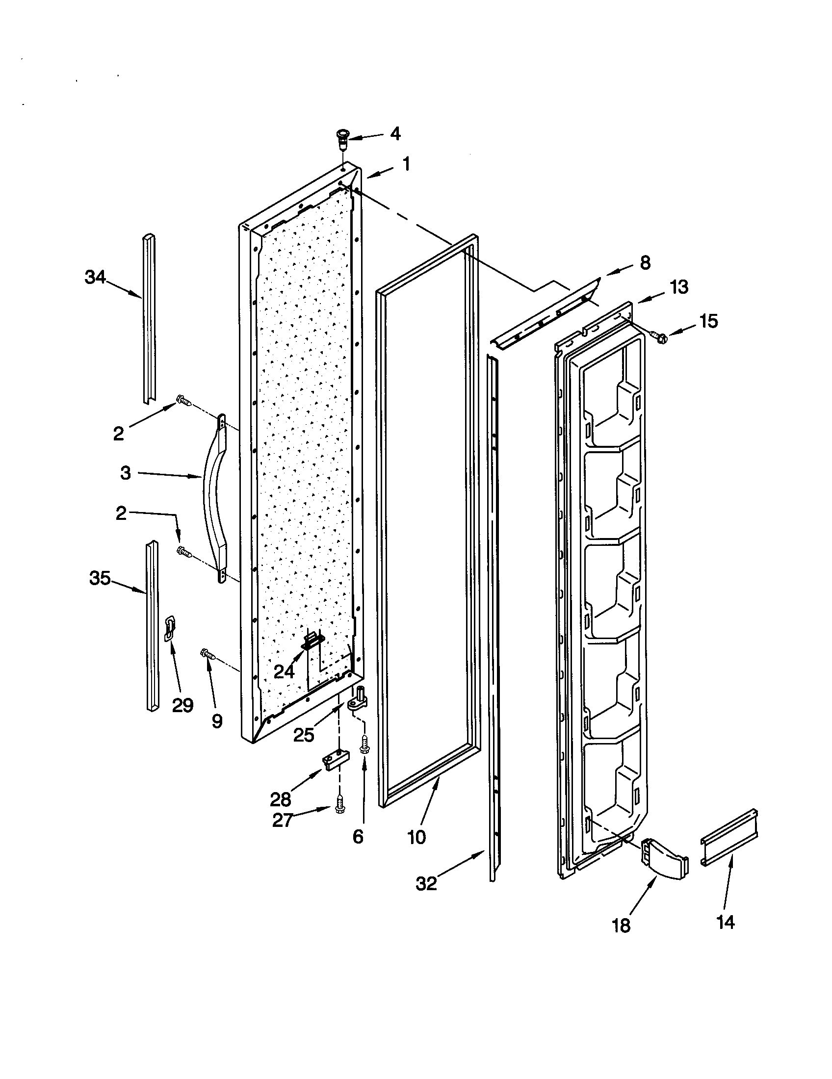 Kenmore 10648062891 freezer door diagram